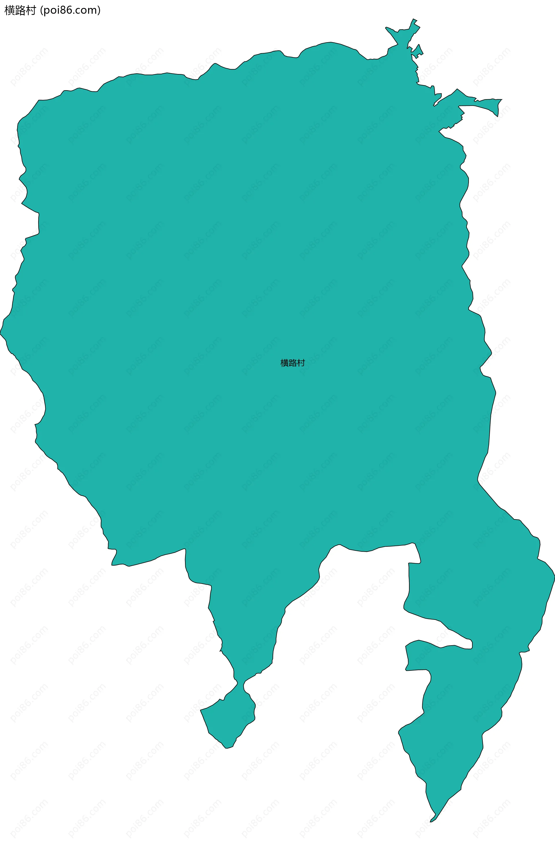 横路村边界地图