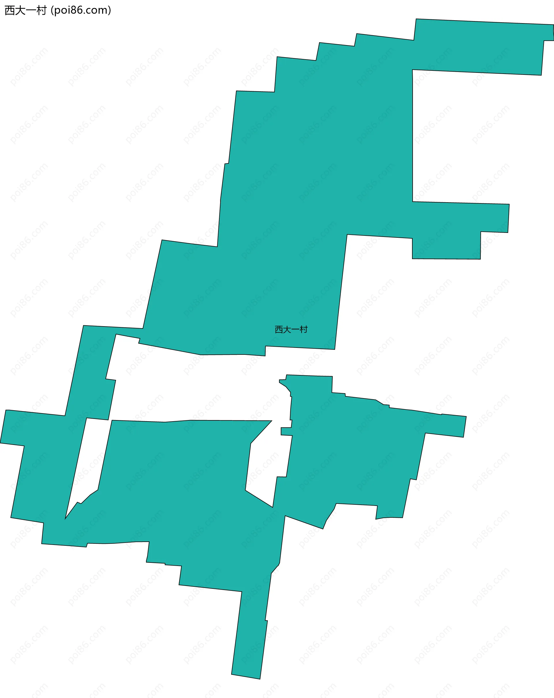 西大一村边界地图