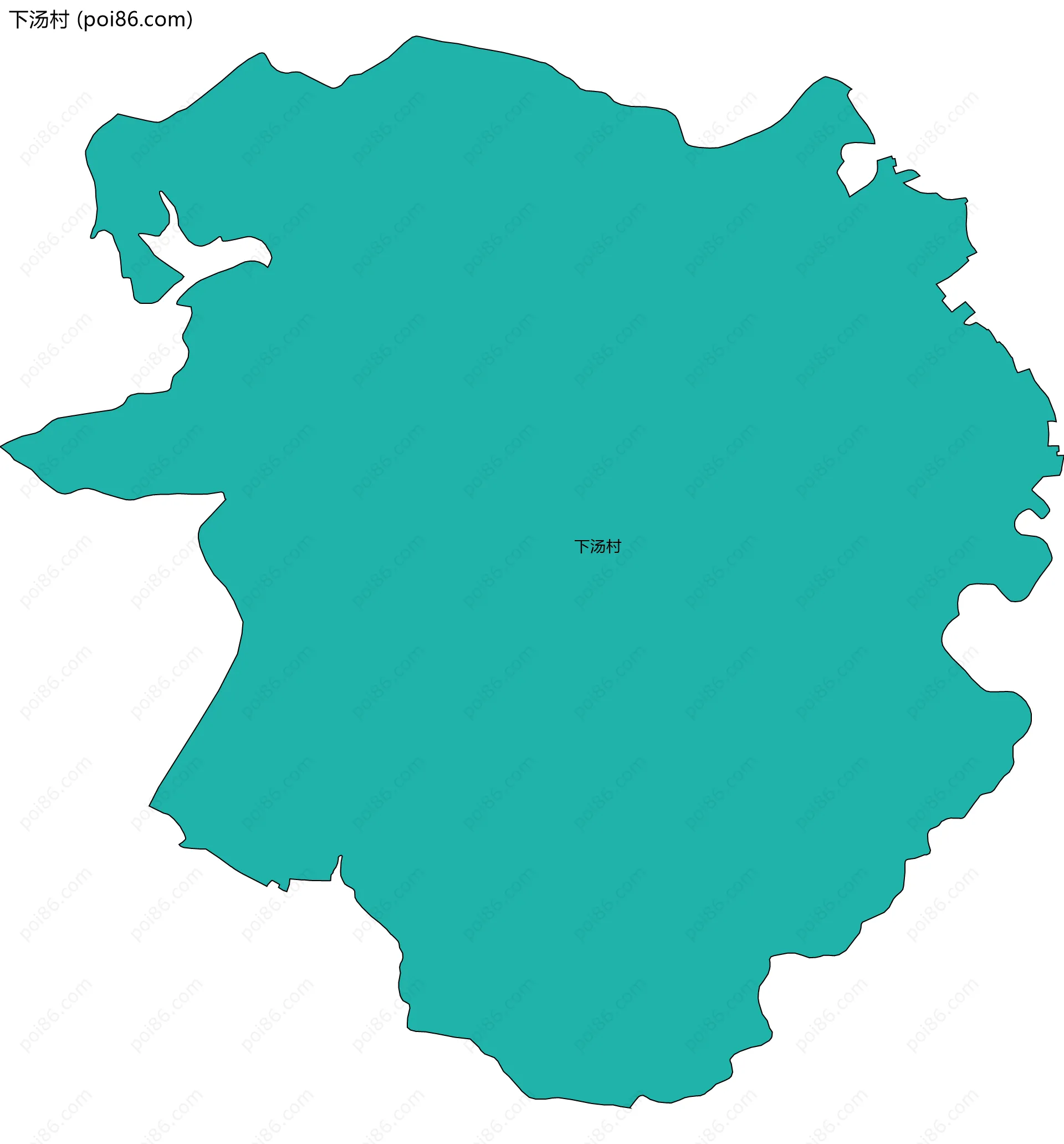 下汤村边界地图