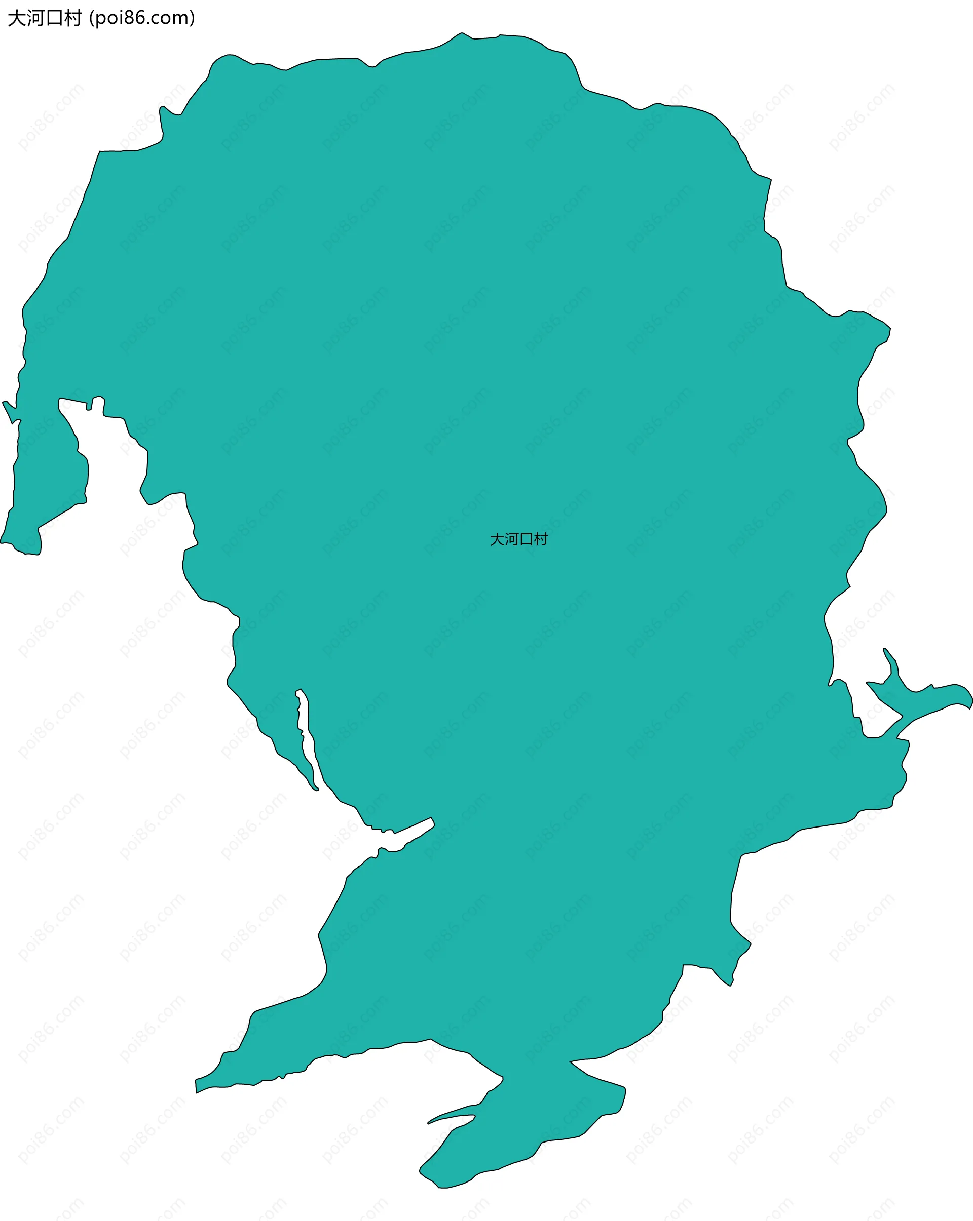 大河口村边界地图