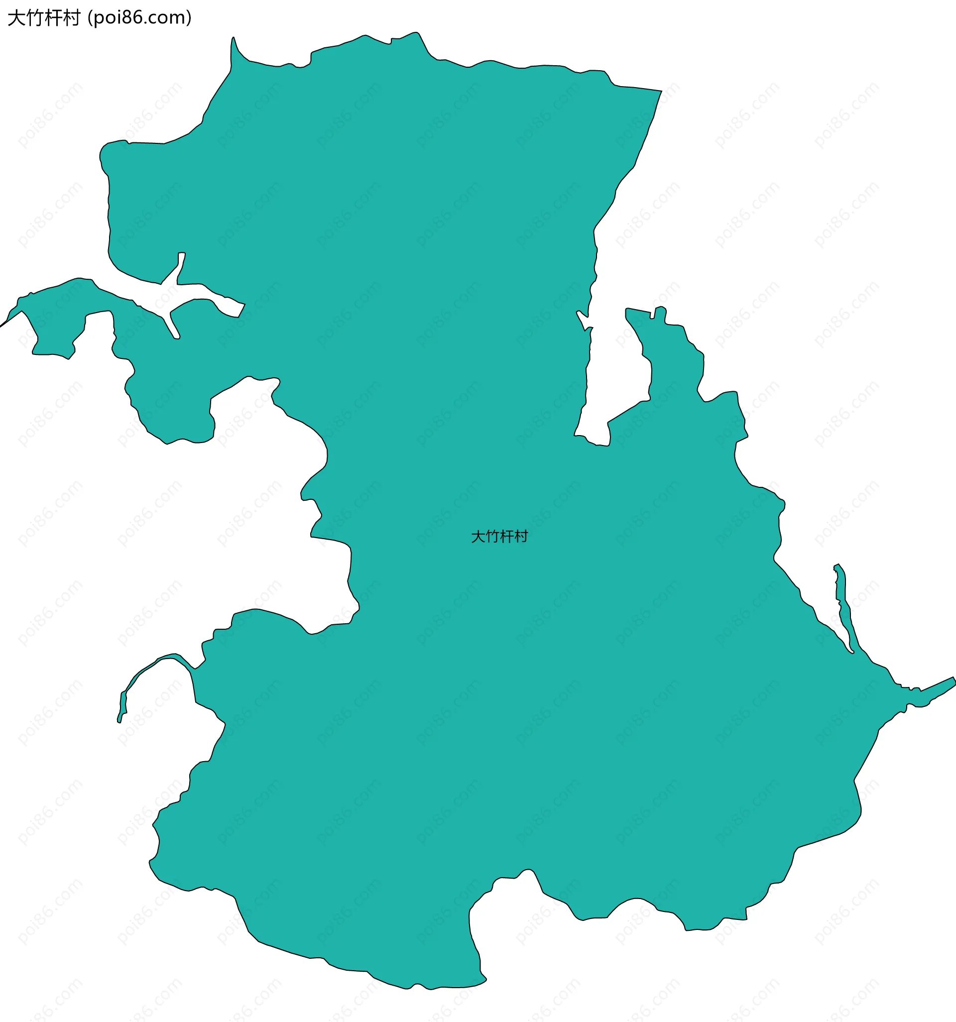 大竹杆村边界地图