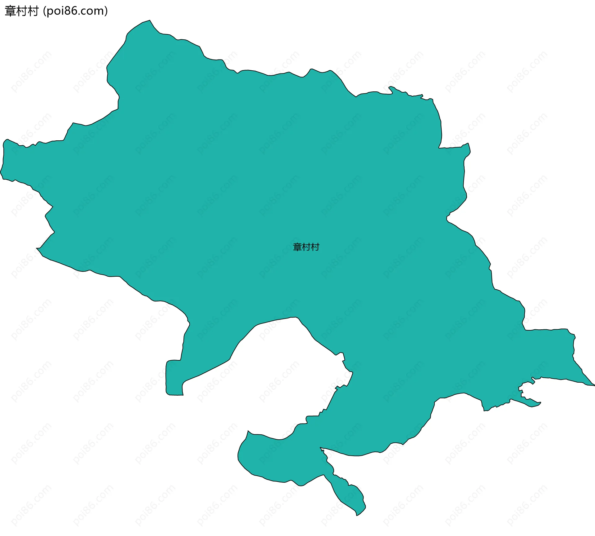 章村村边界地图