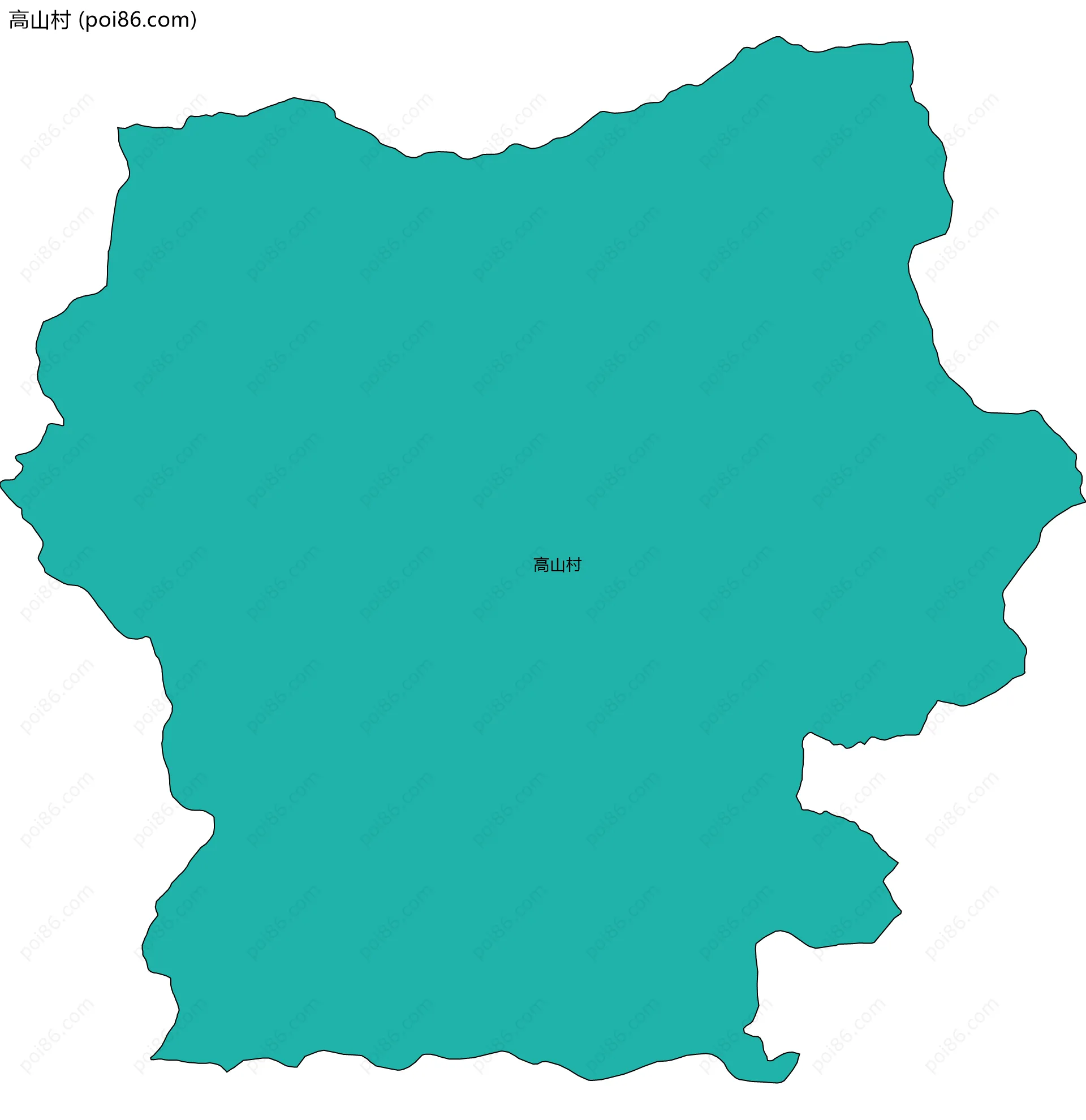 高山村边界地图