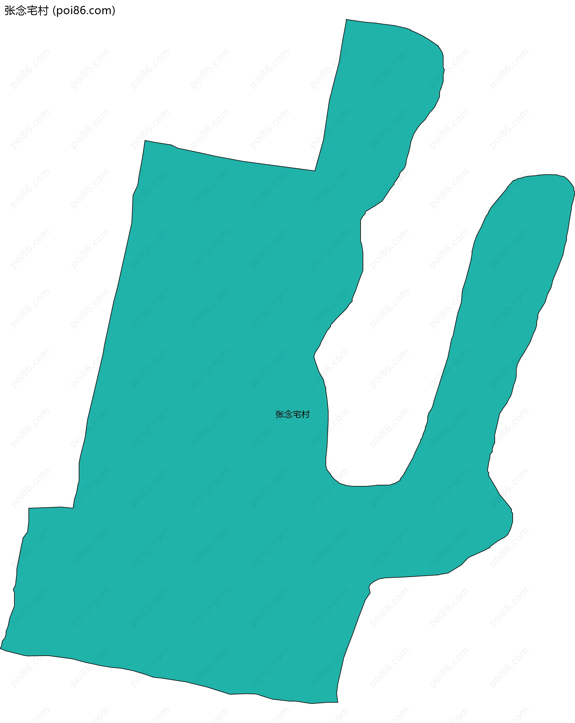 张念宅村边界地图