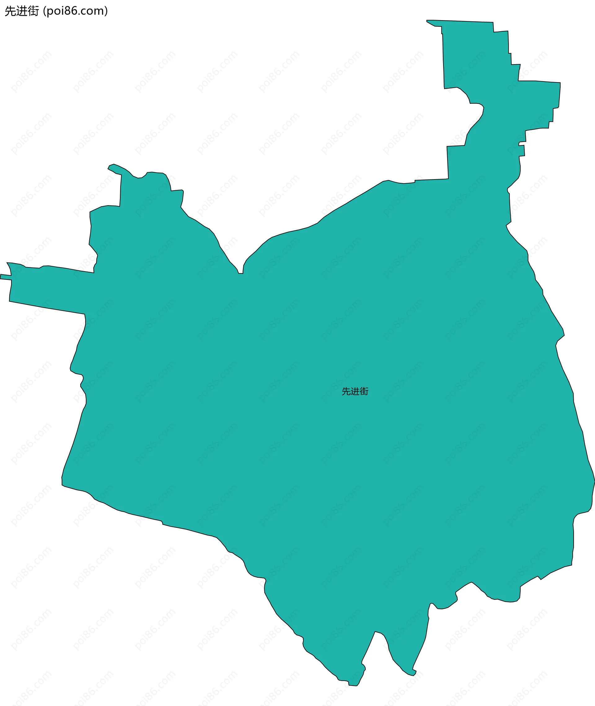 先进街边界地图