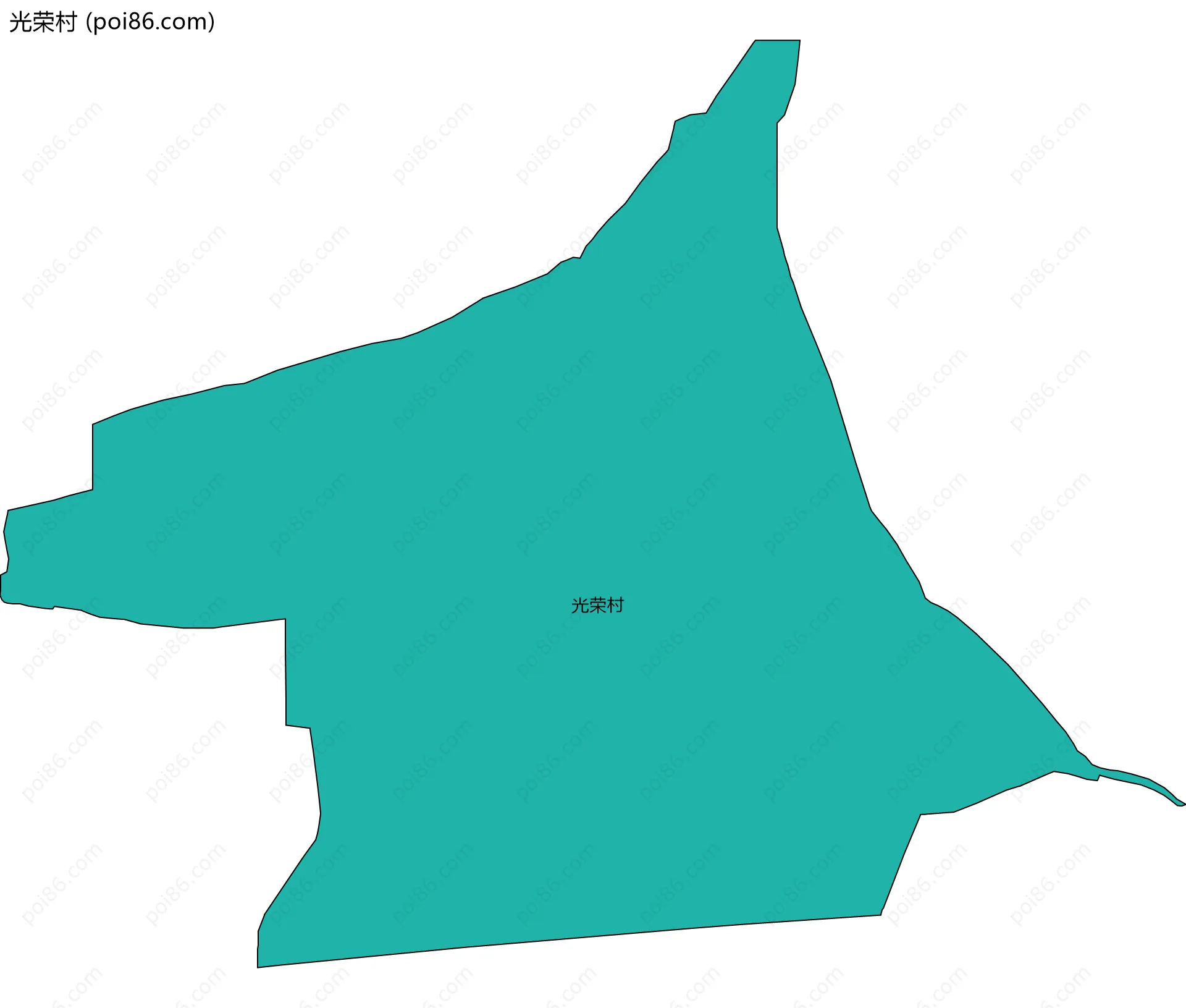 光荣村边界地图