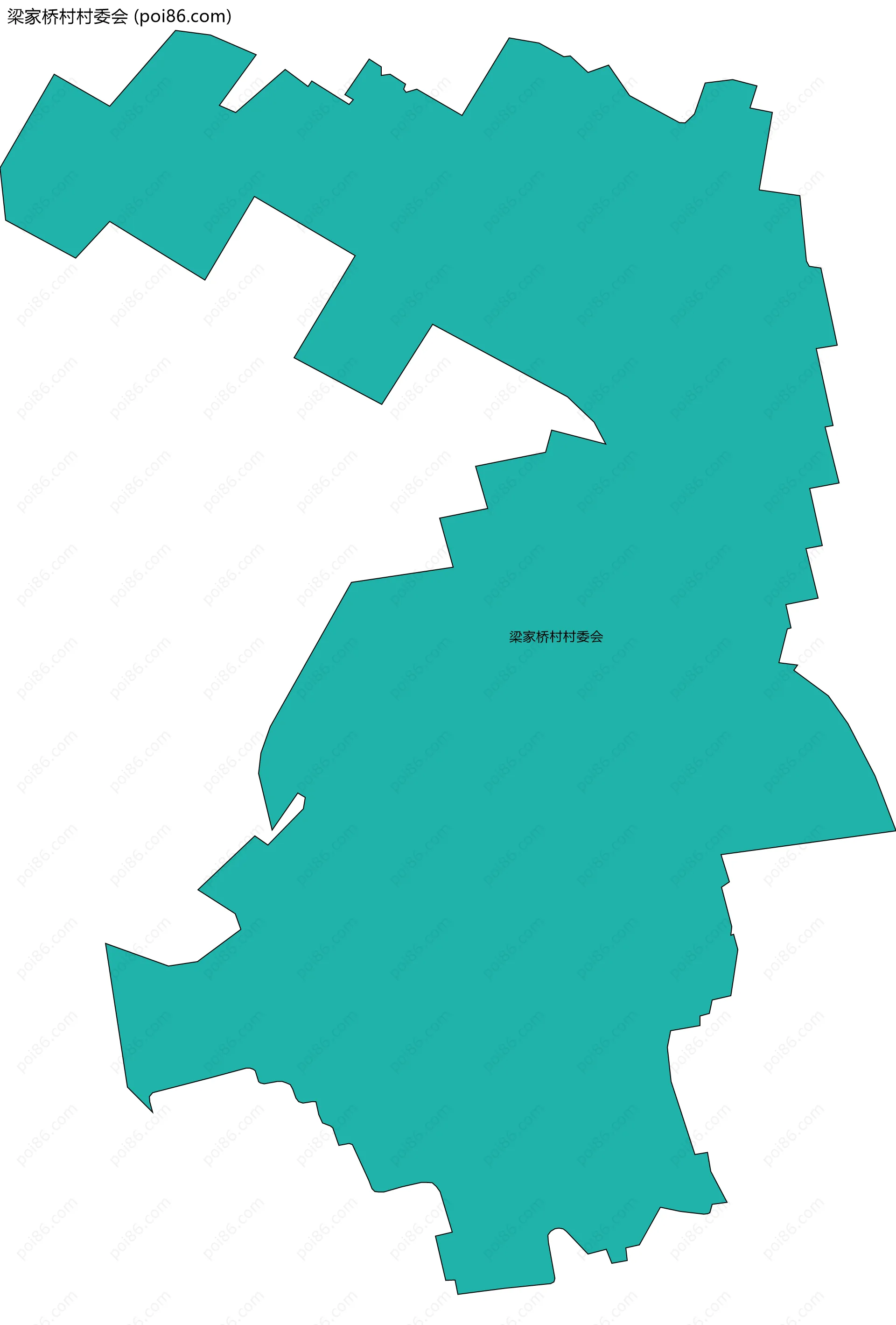 梁家桥村村委会边界地图