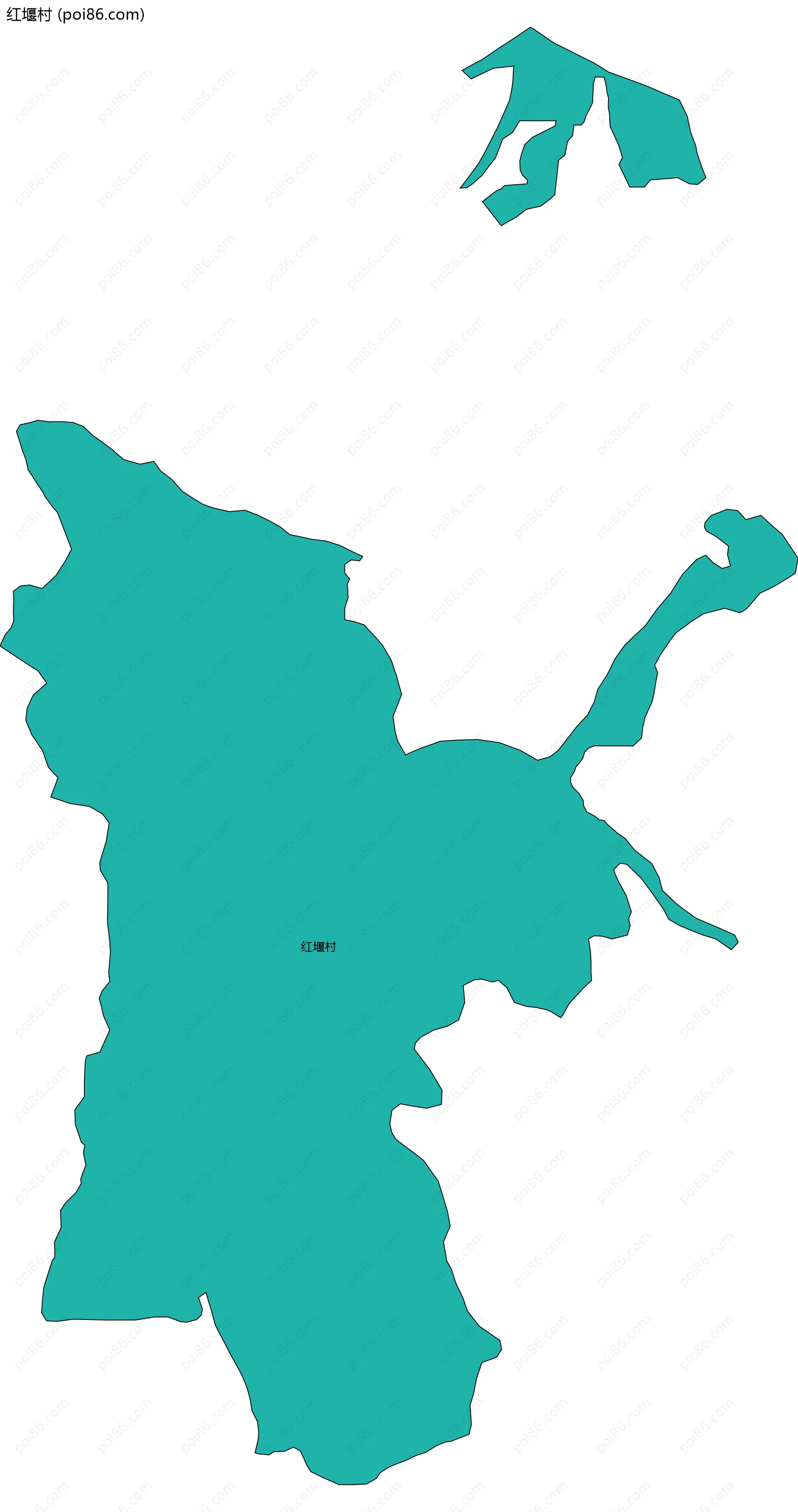 红堰村边界地图