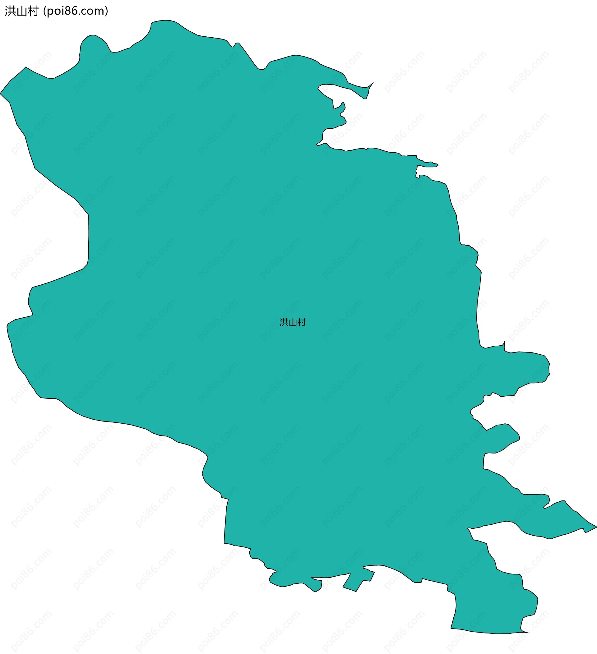 洪山村边界地图