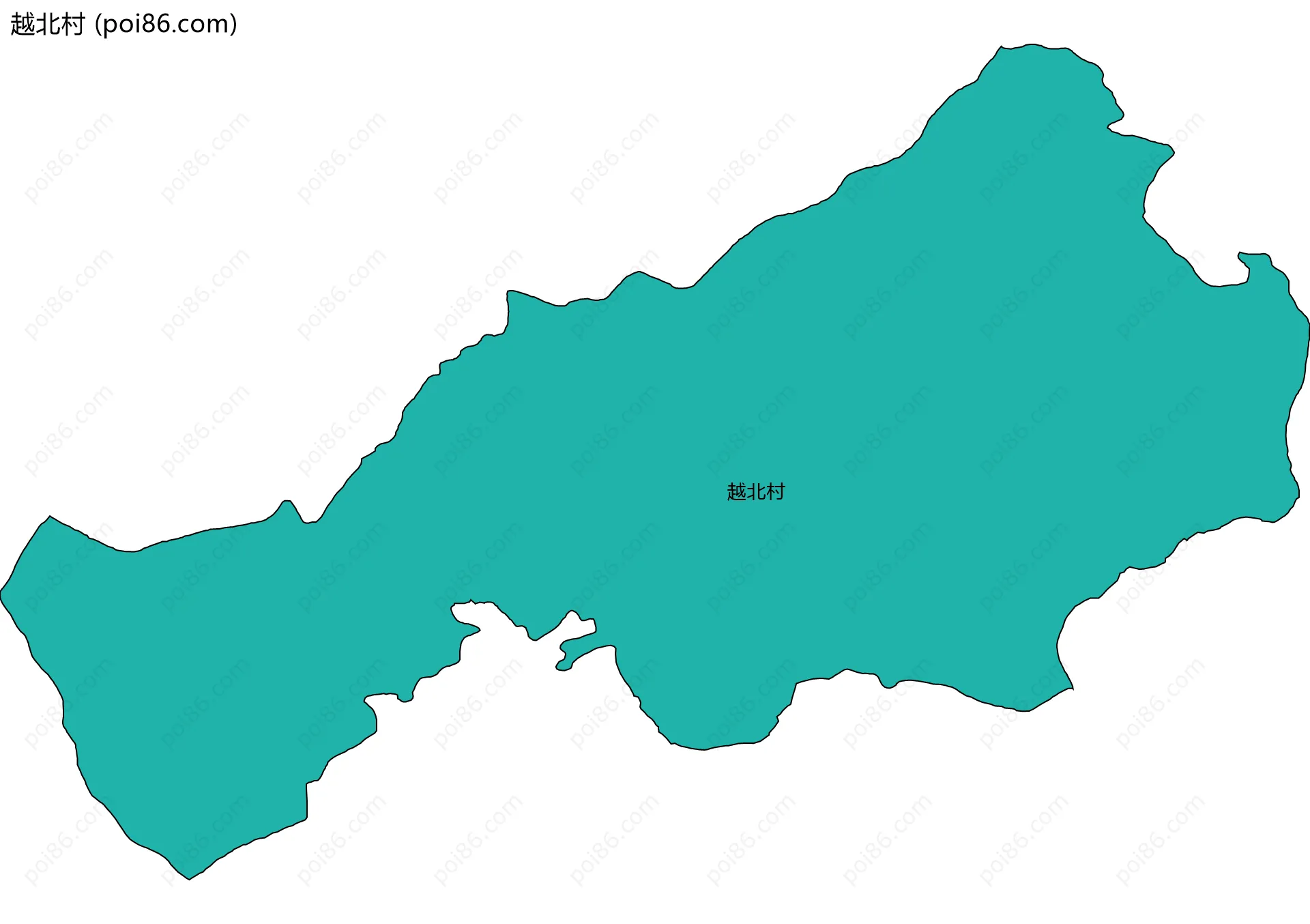 越北村边界地图