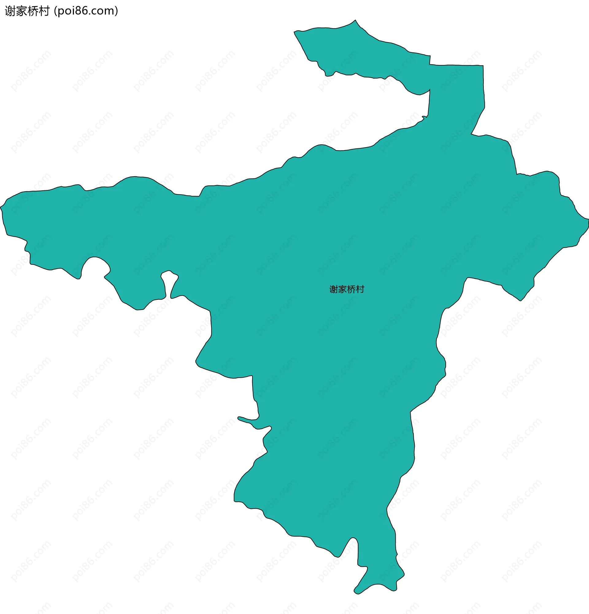 谢家桥村边界地图