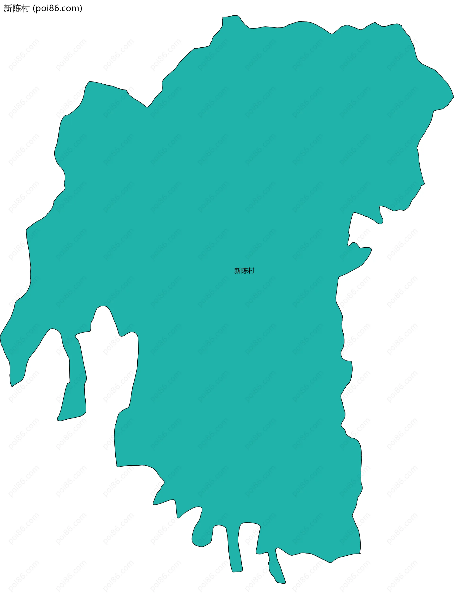 新陈村边界地图