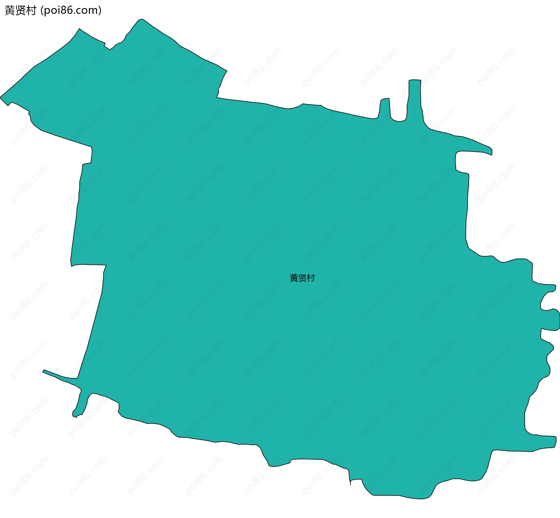 黄贤村边界地图