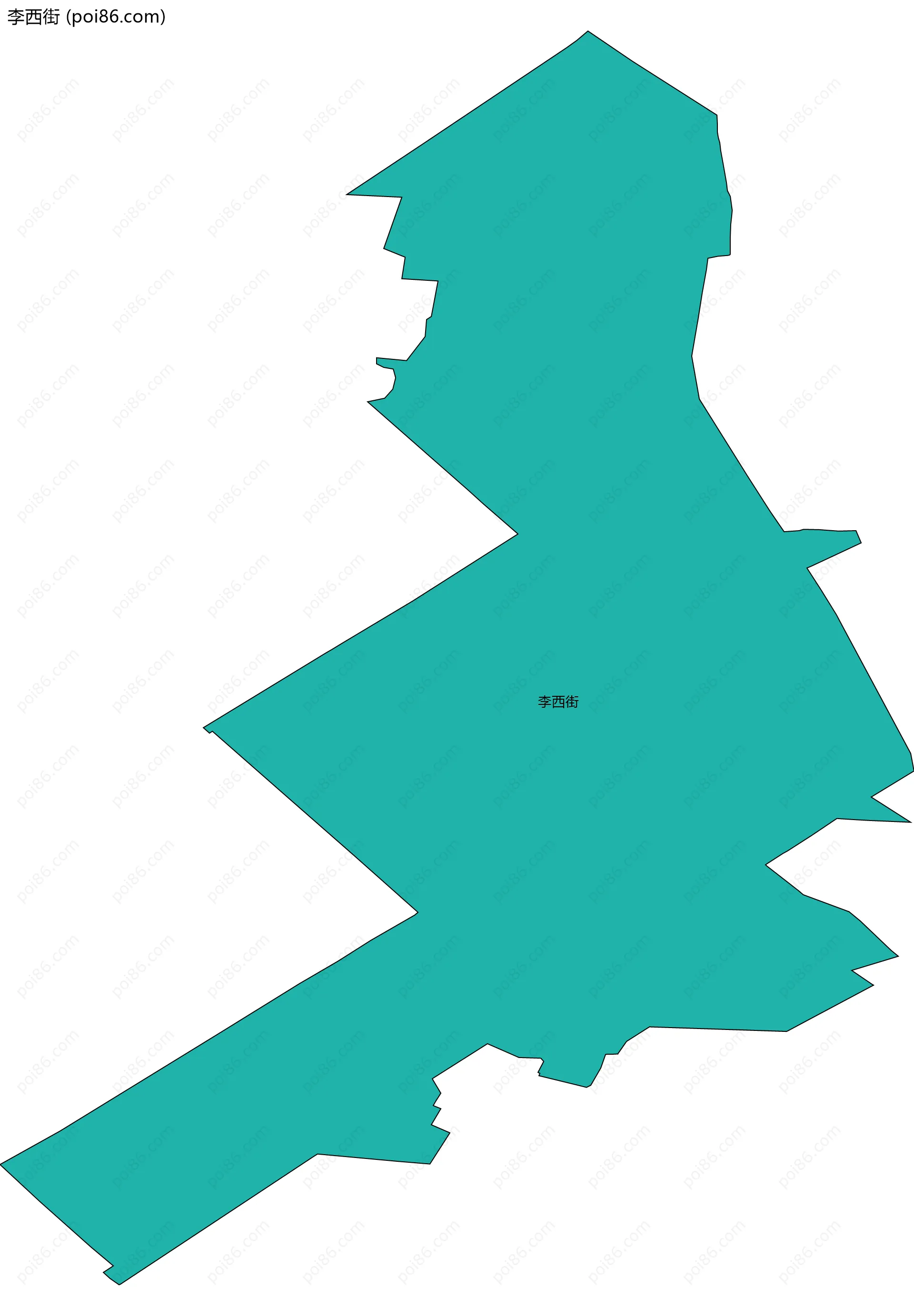 李西街边界地图