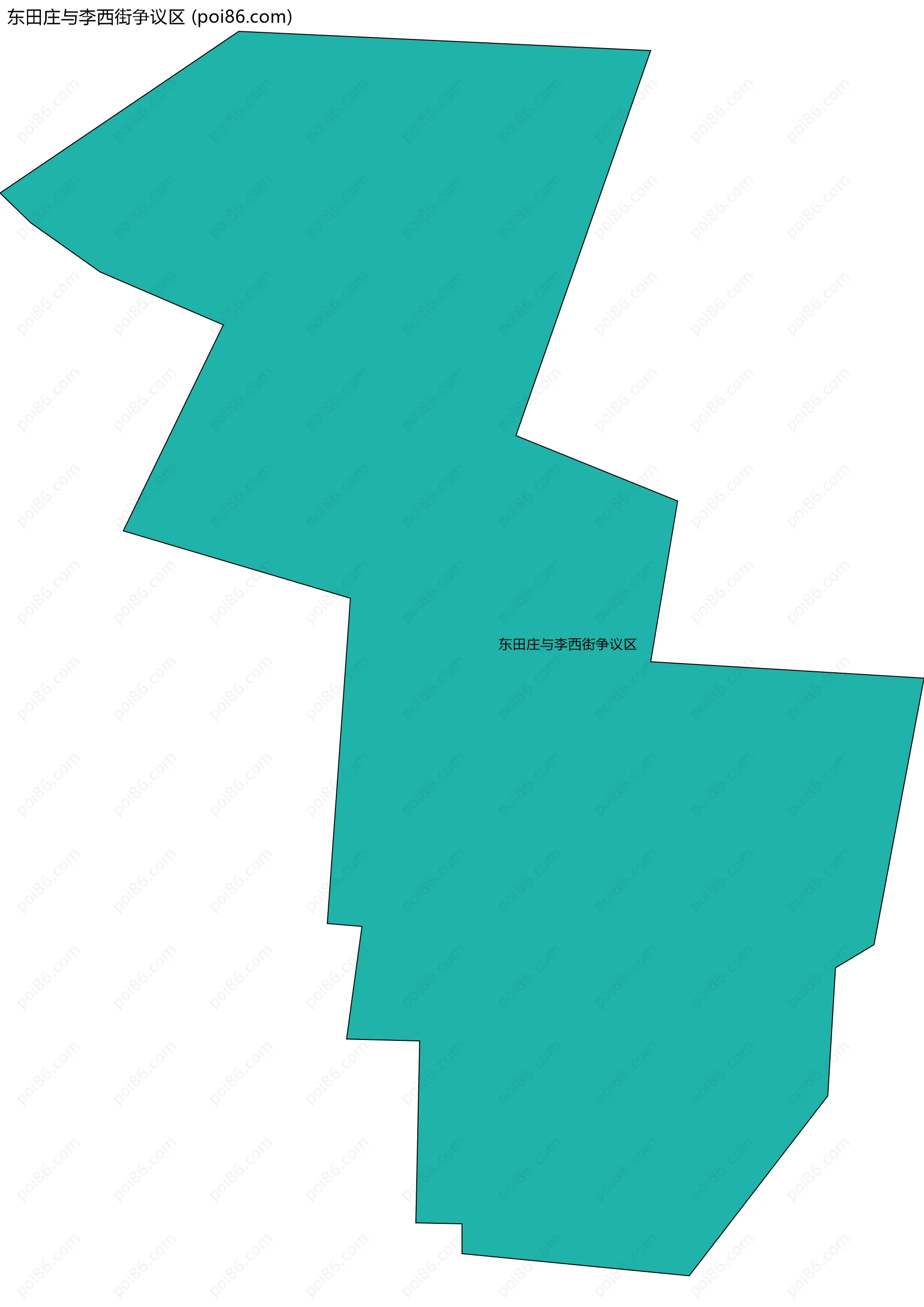 东田庄与李西街争议区边界地图