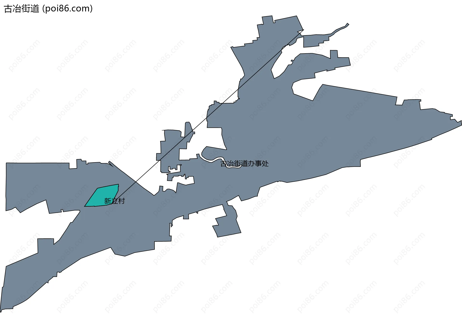 古冶街道边界地图(五级行政区划)