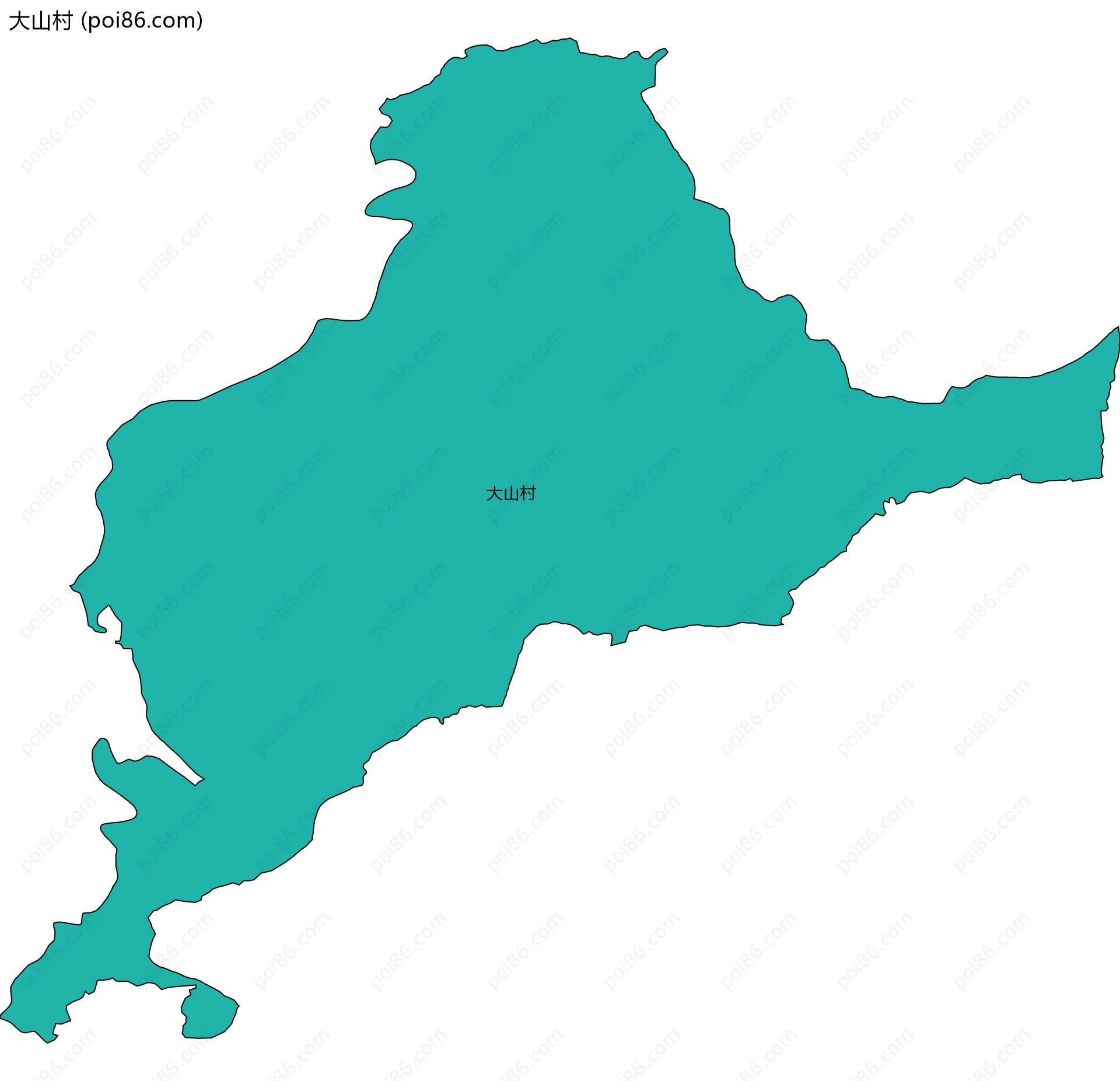 大山村边界地图