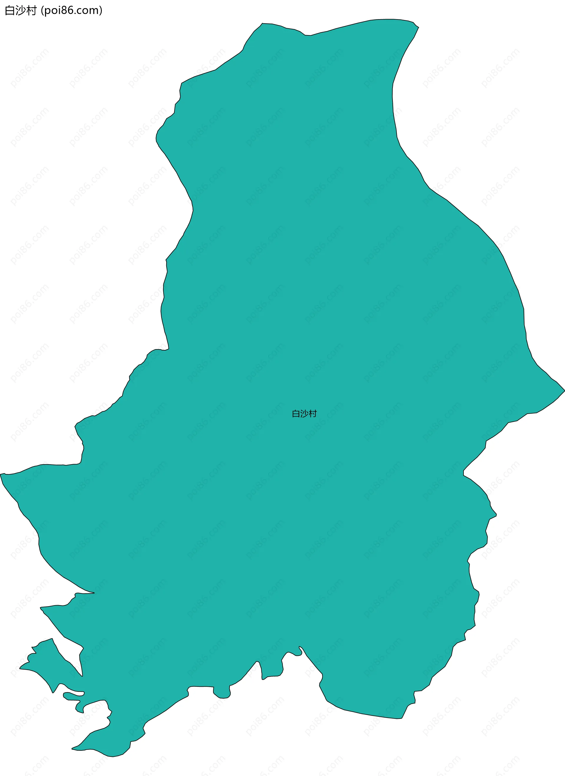 白沙村边界地图