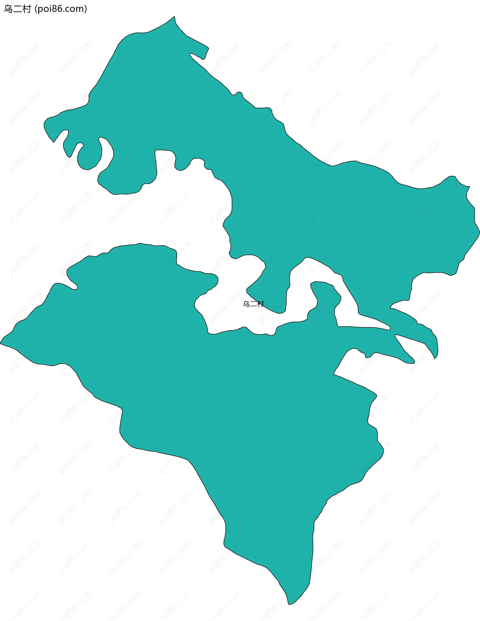 乌二村边界地图