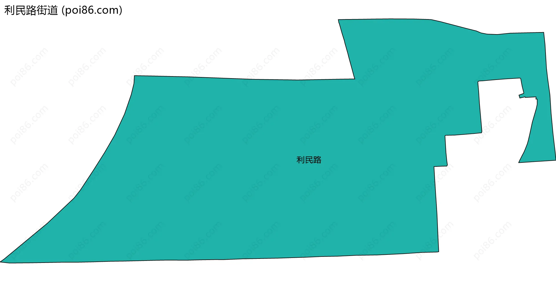 利民路街道边界地图(五级行政区划)