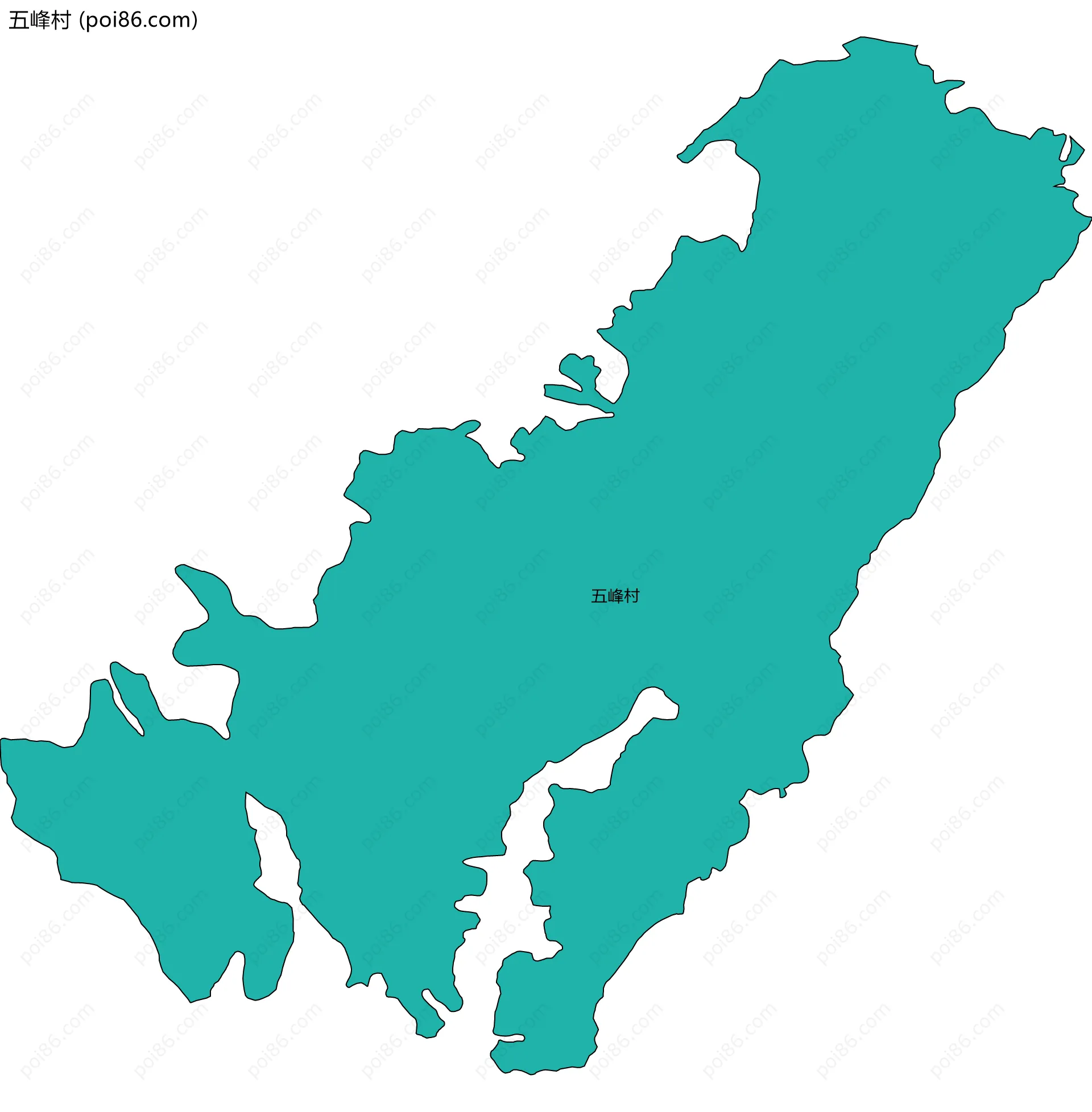 五峰村边界地图