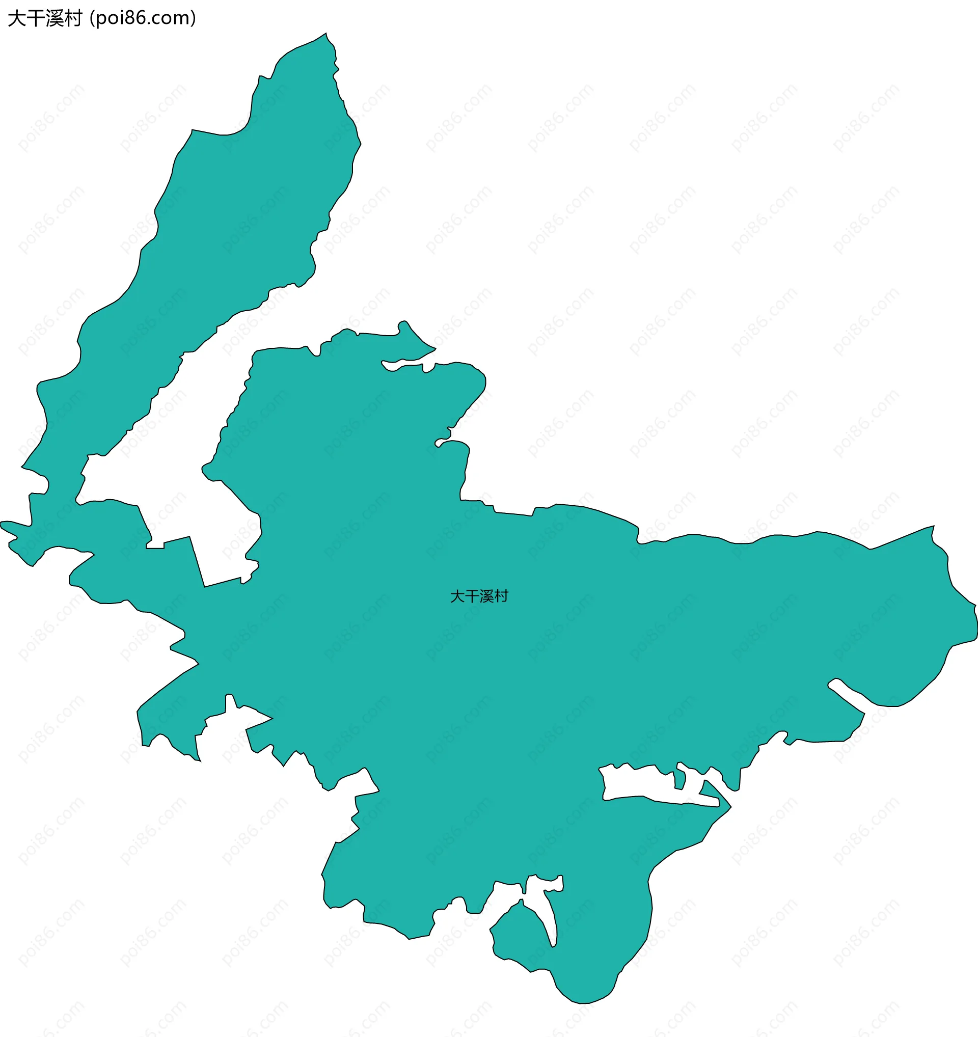 大干溪村边界地图