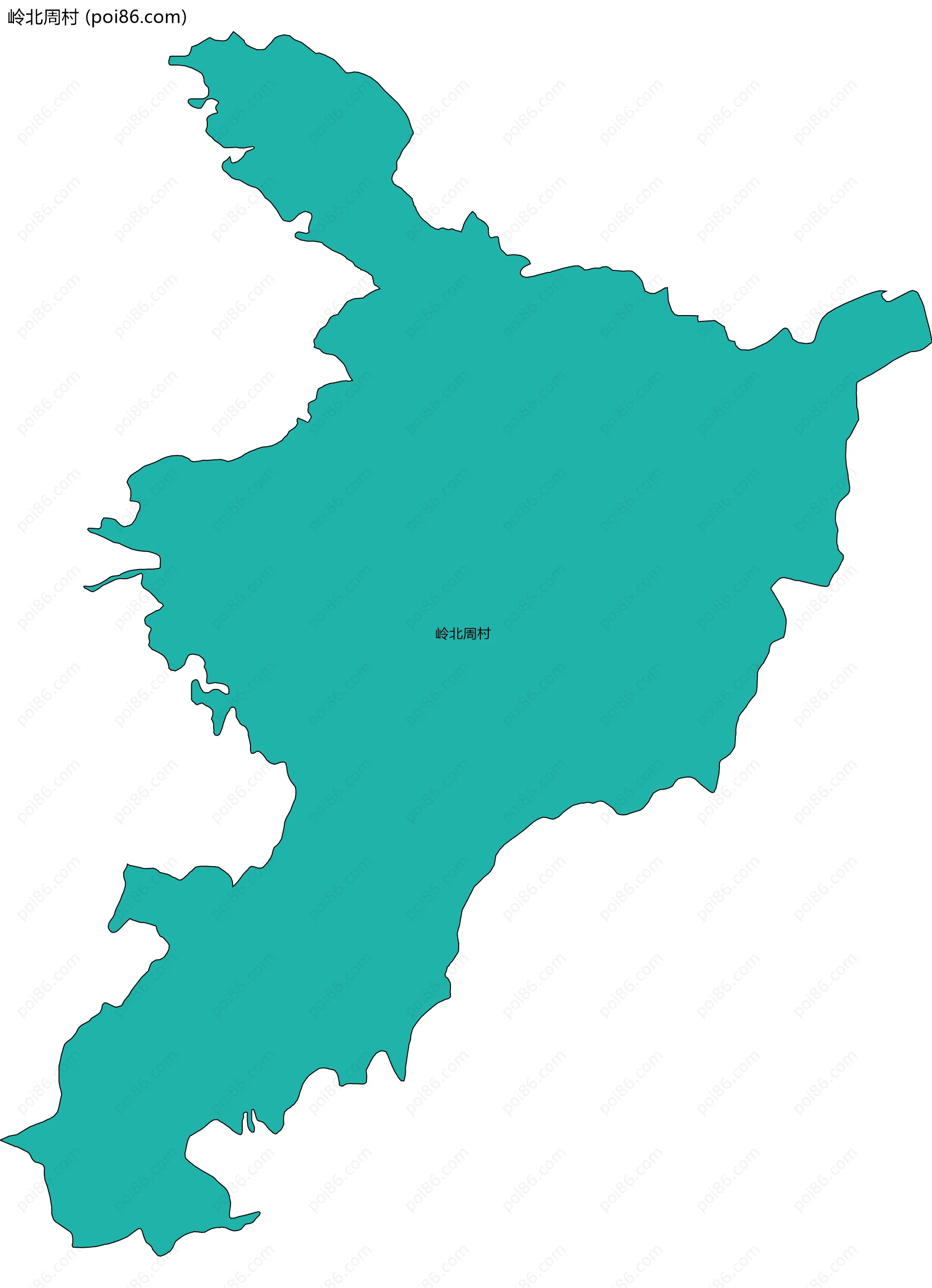 岭北周村边界地图