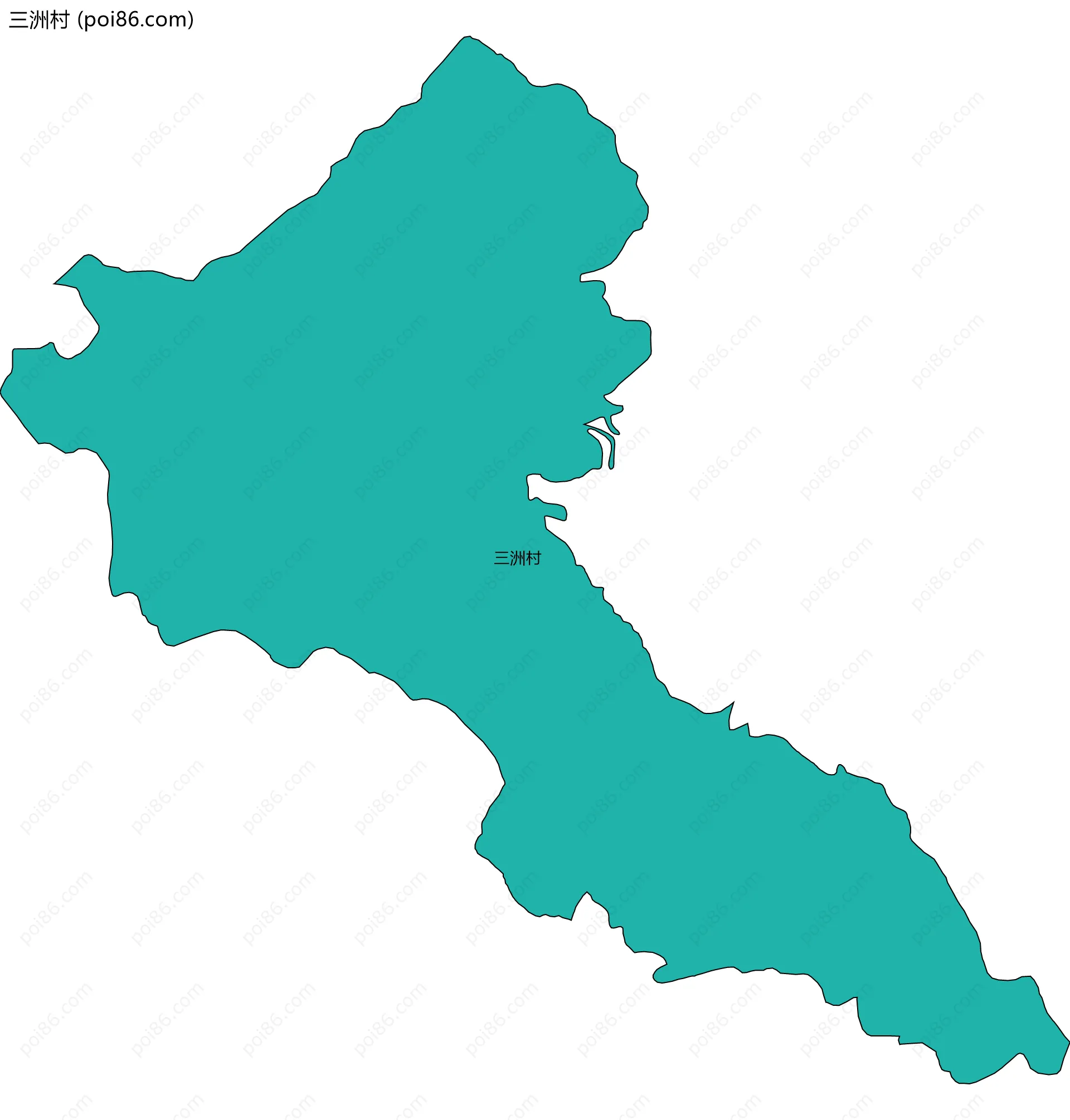三洲村边界地图