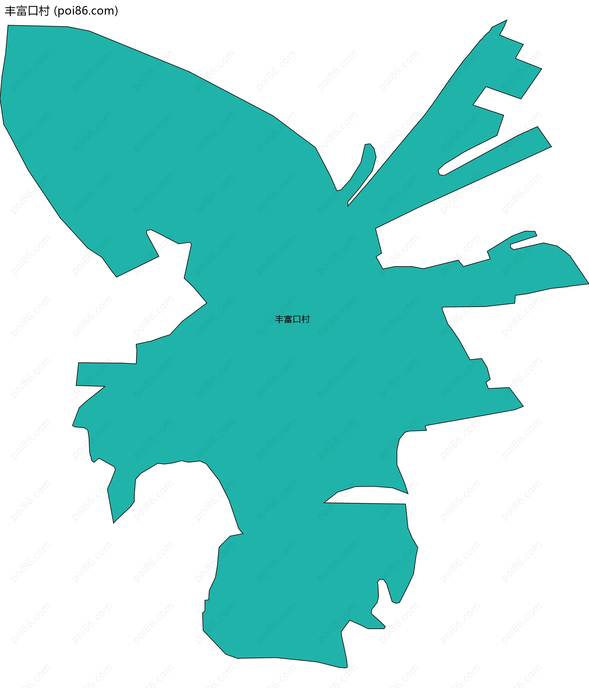 丰富口村边界地图