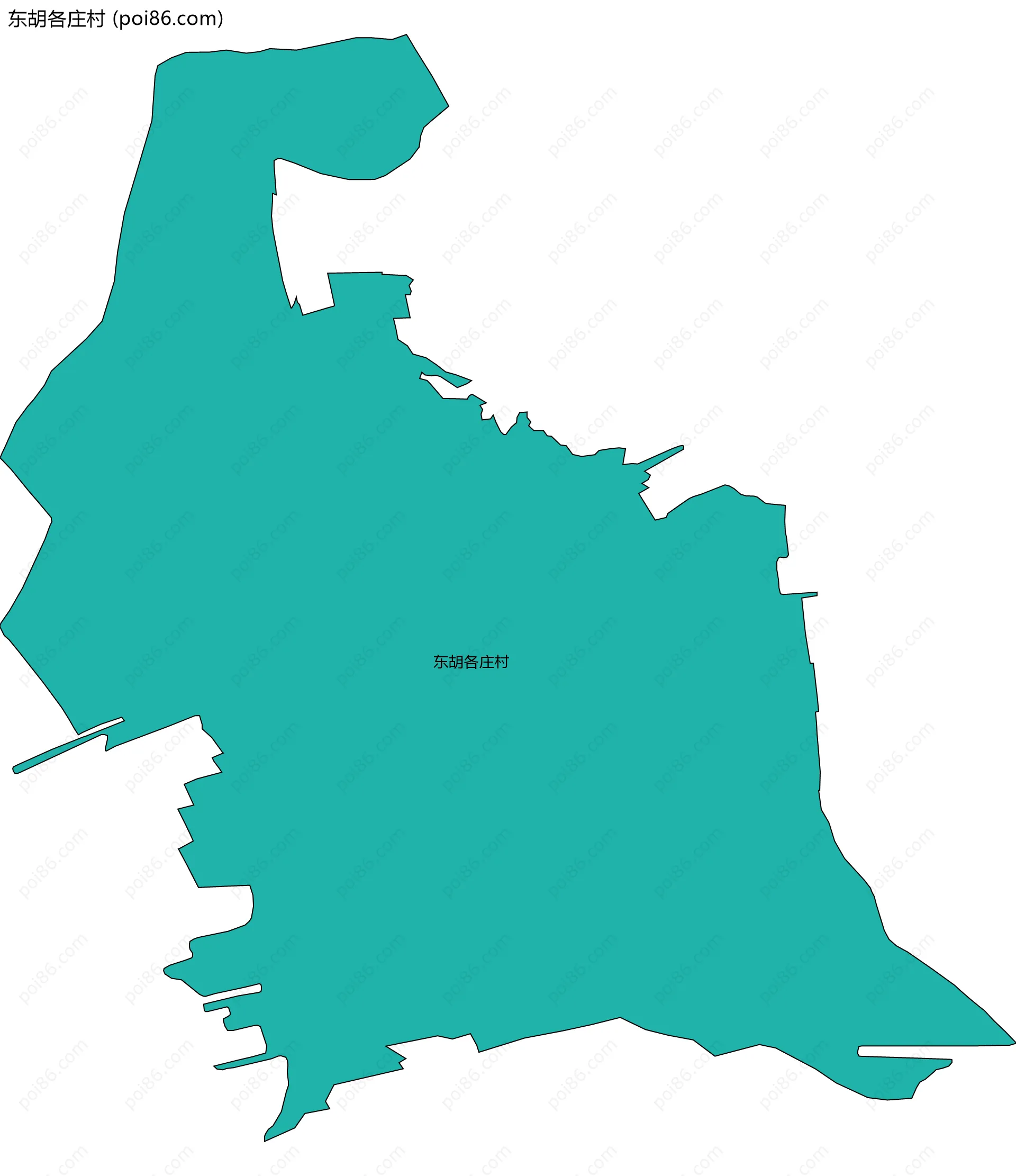 东胡各庄村边界地图