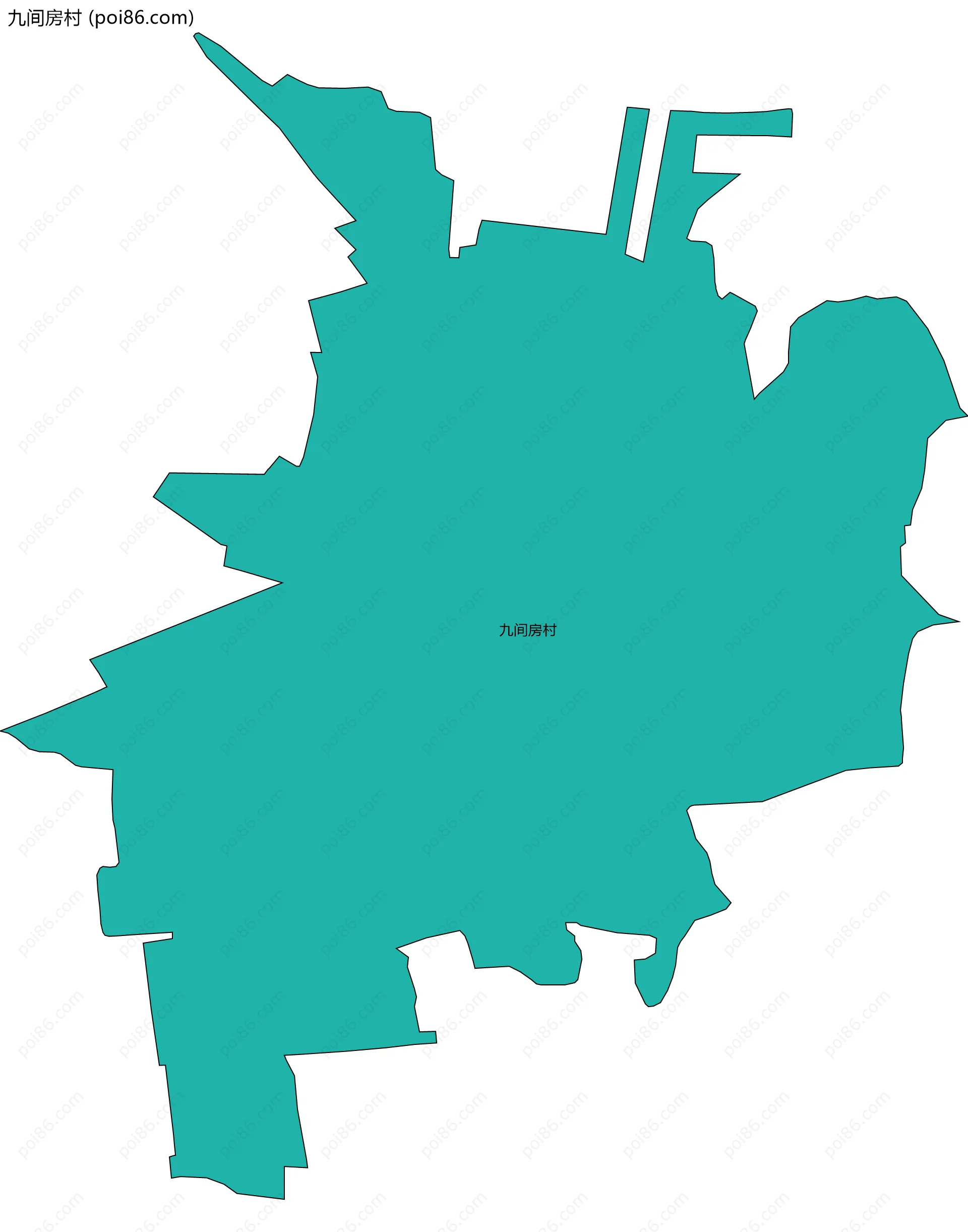 九间房村边界地图