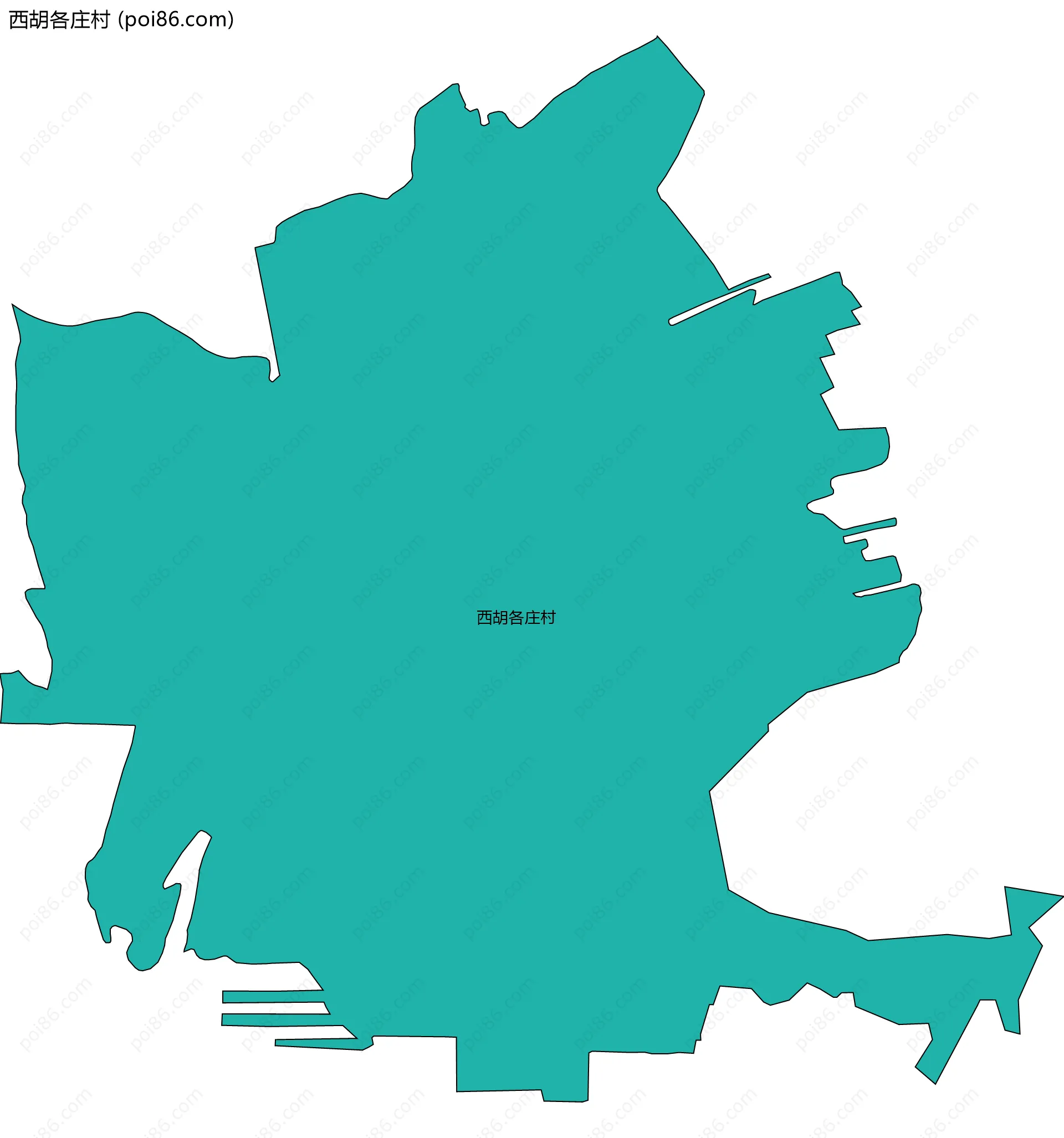 西胡各庄村边界地图