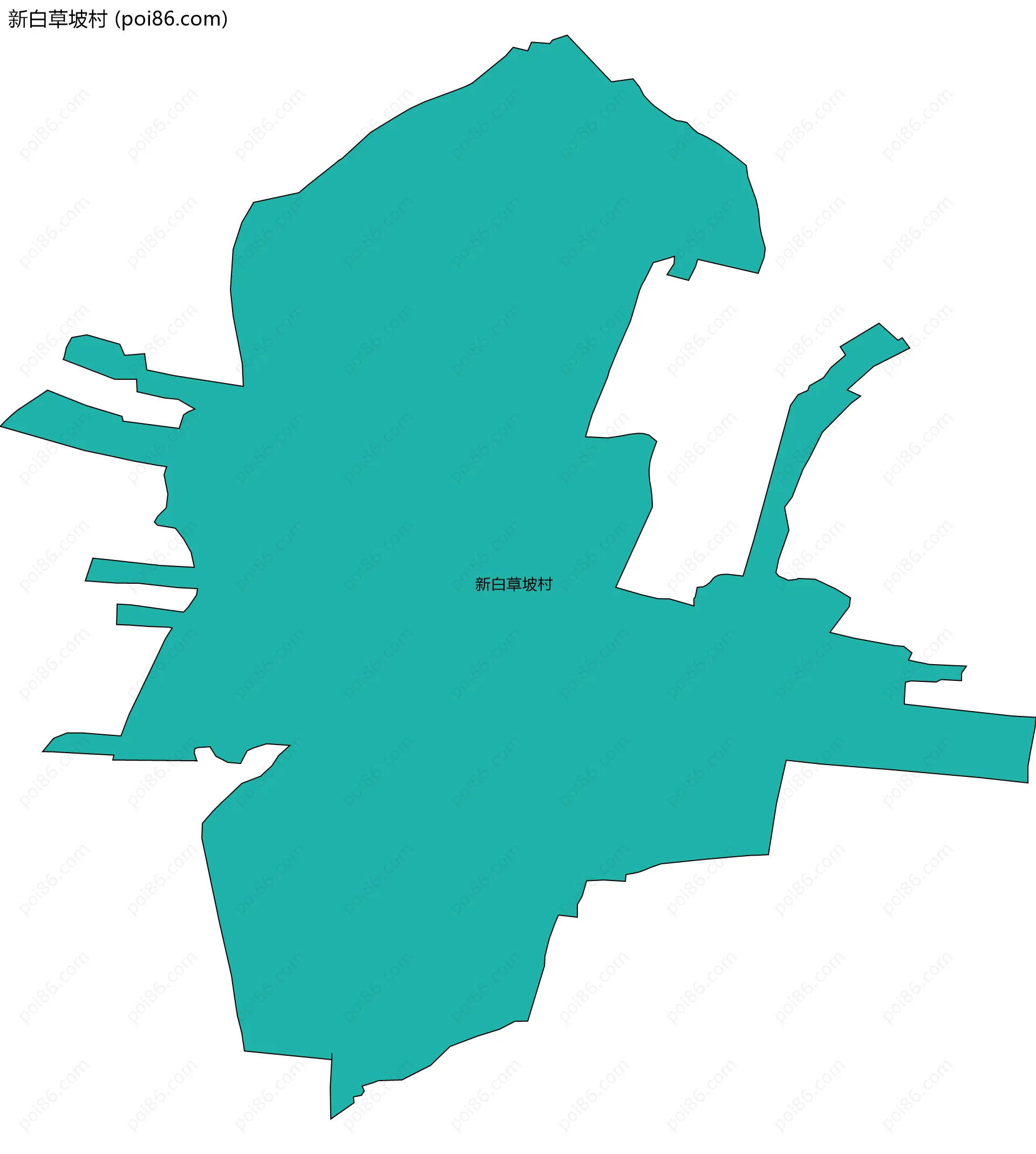 新白草坡村边界地图