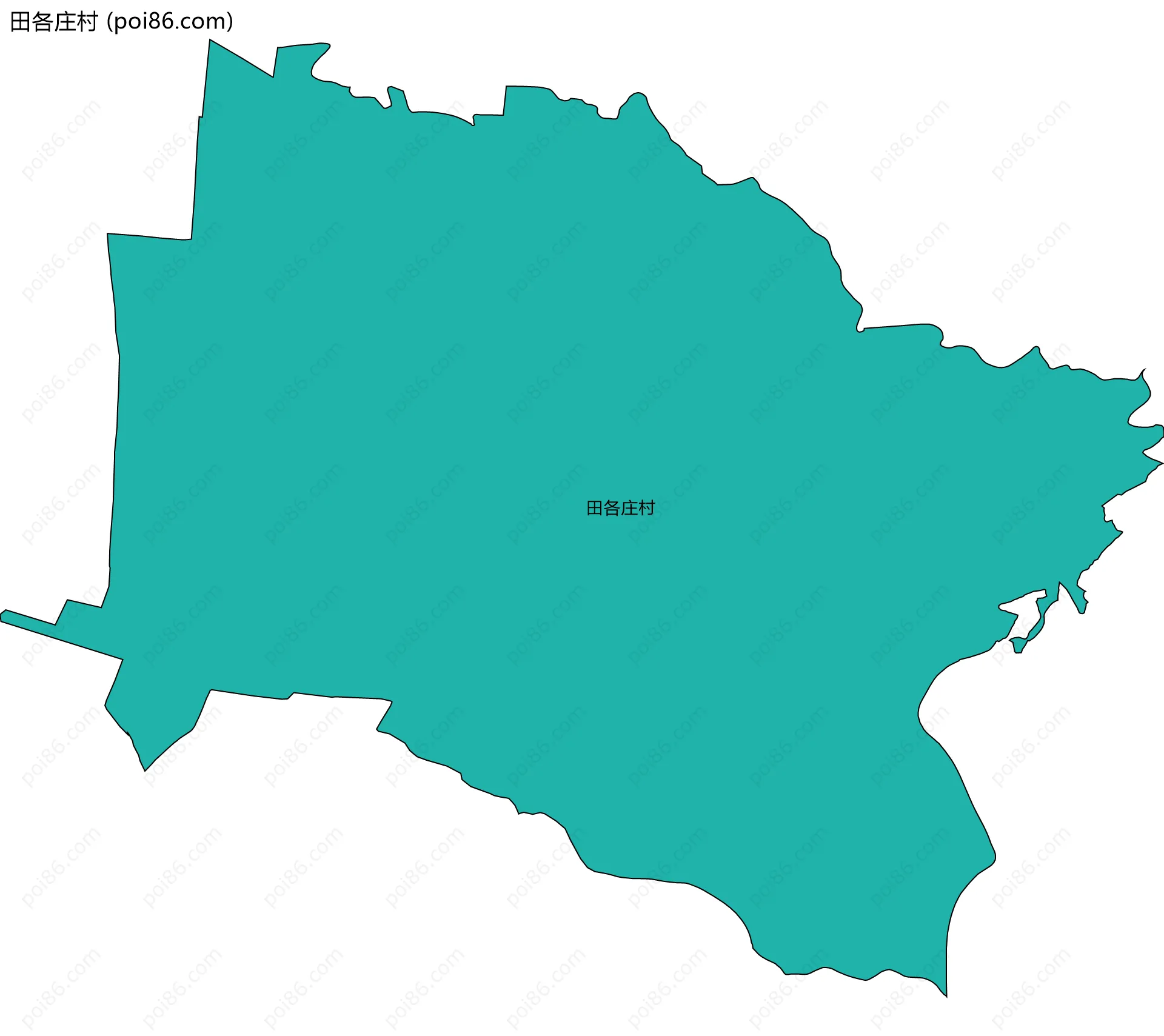 田各庄村边界地图