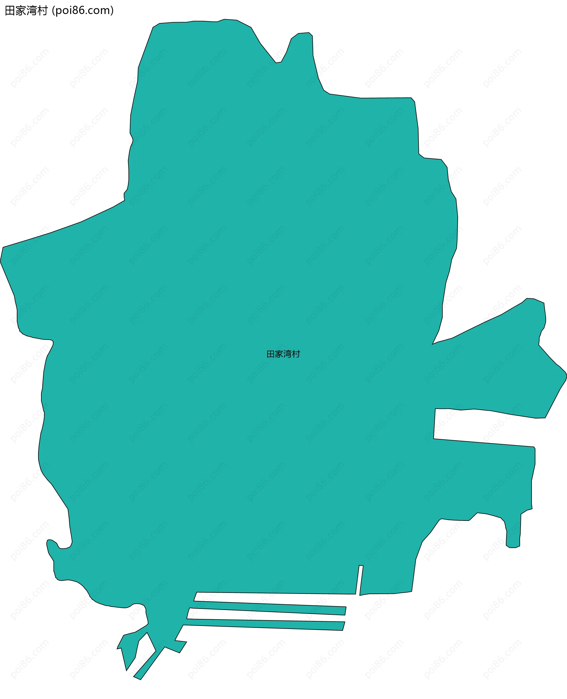 田家湾村边界地图