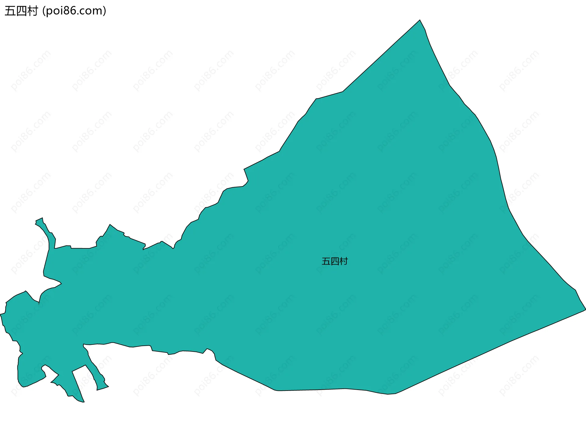 五四村边界地图