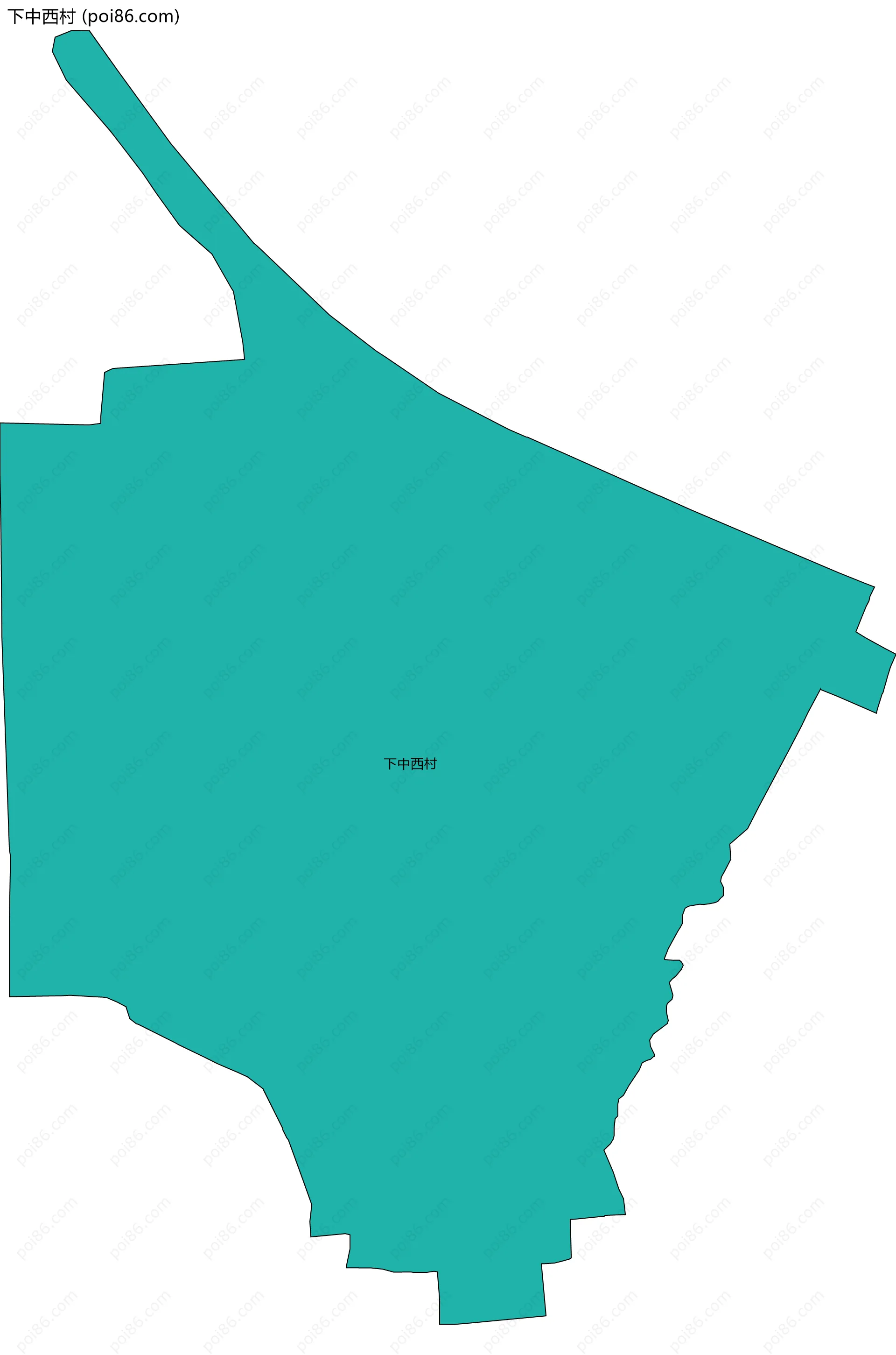 下中西村边界地图