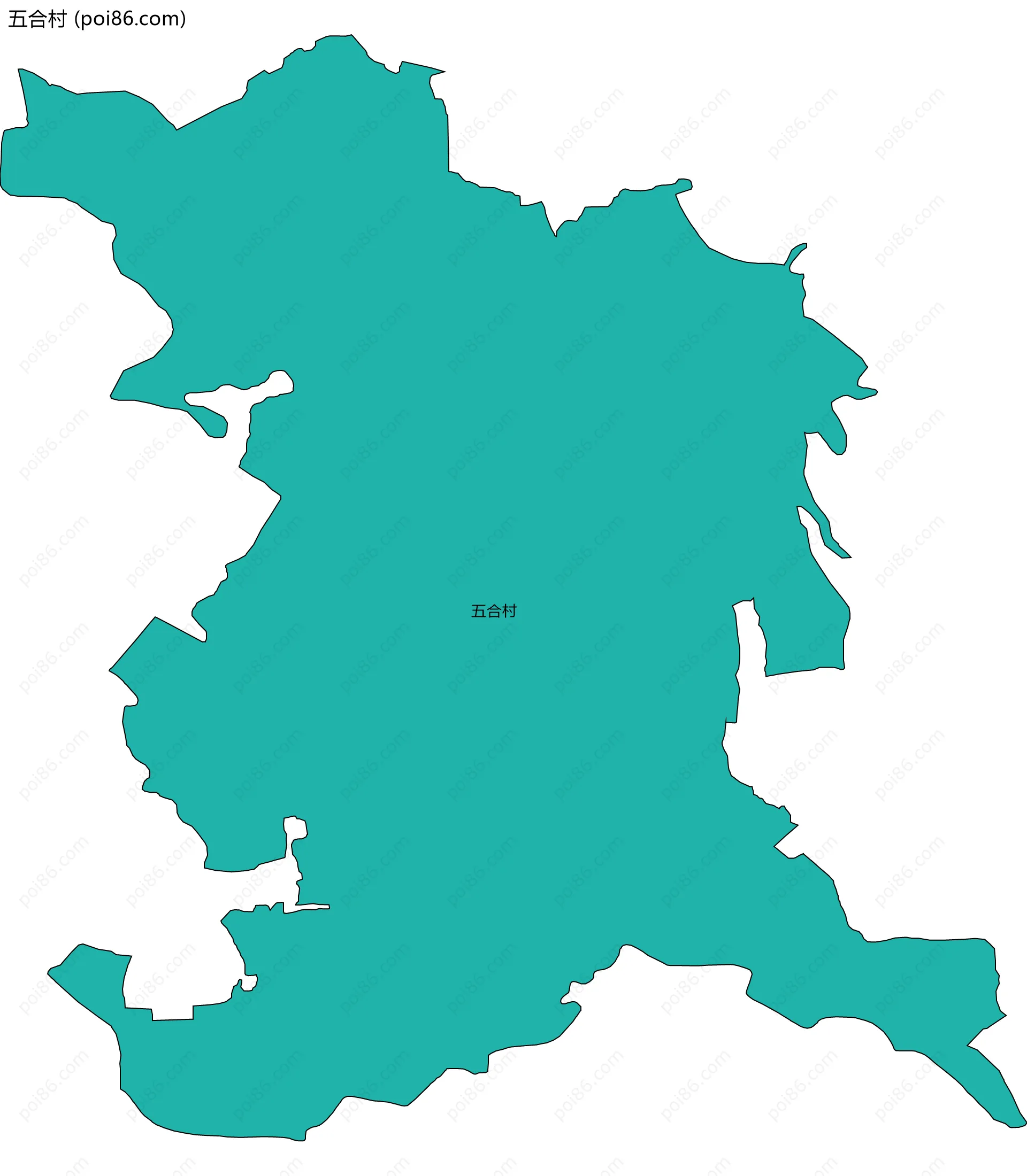 五合村边界地图