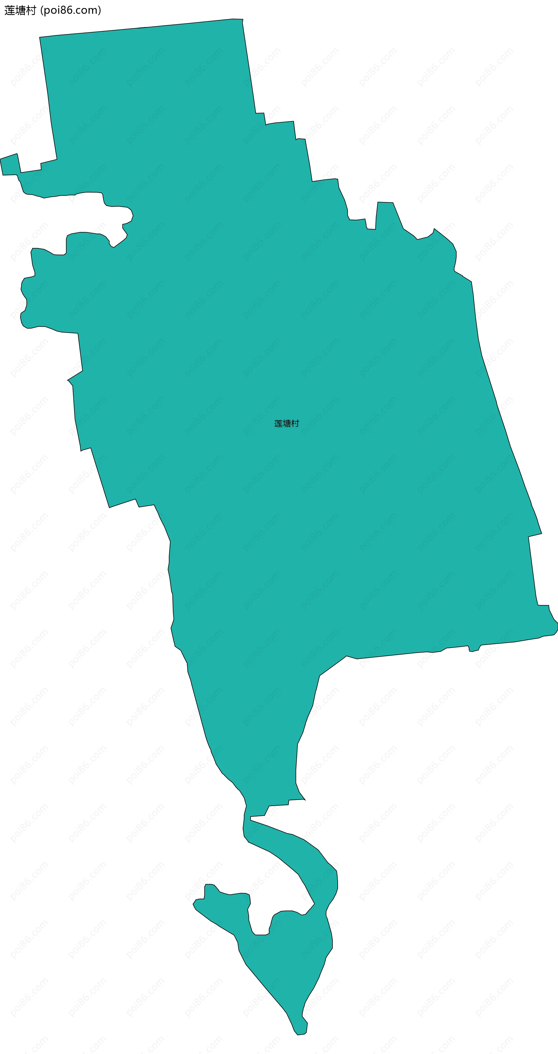 莲塘村边界地图