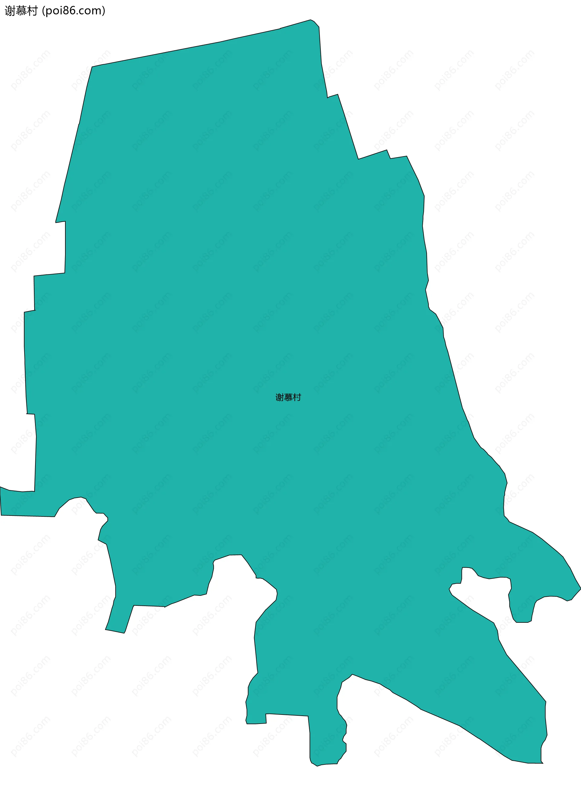 谢慕村边界地图