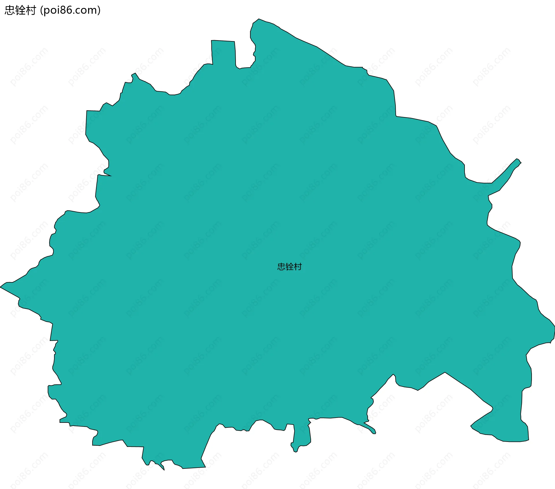 忠铨村边界地图