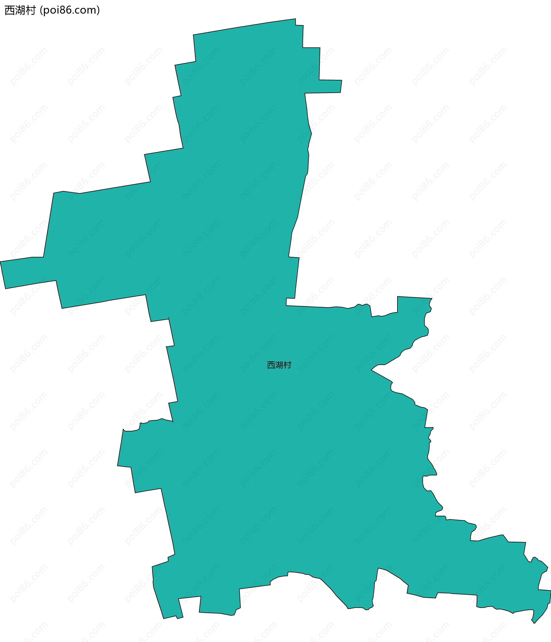 西湖村边界地图