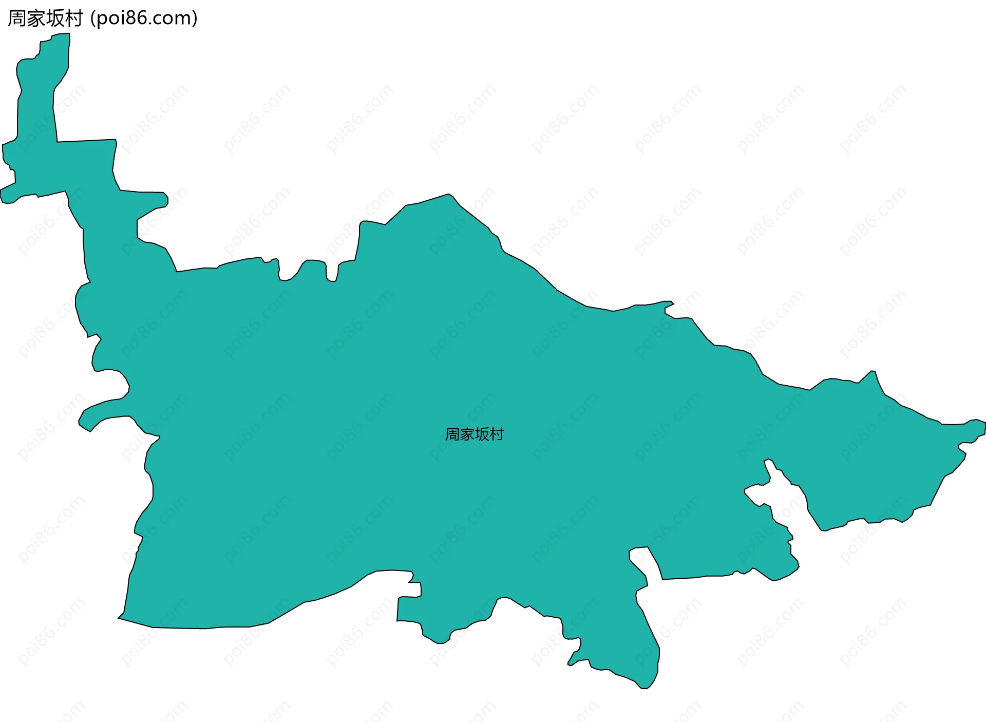 周家坂村边界地图