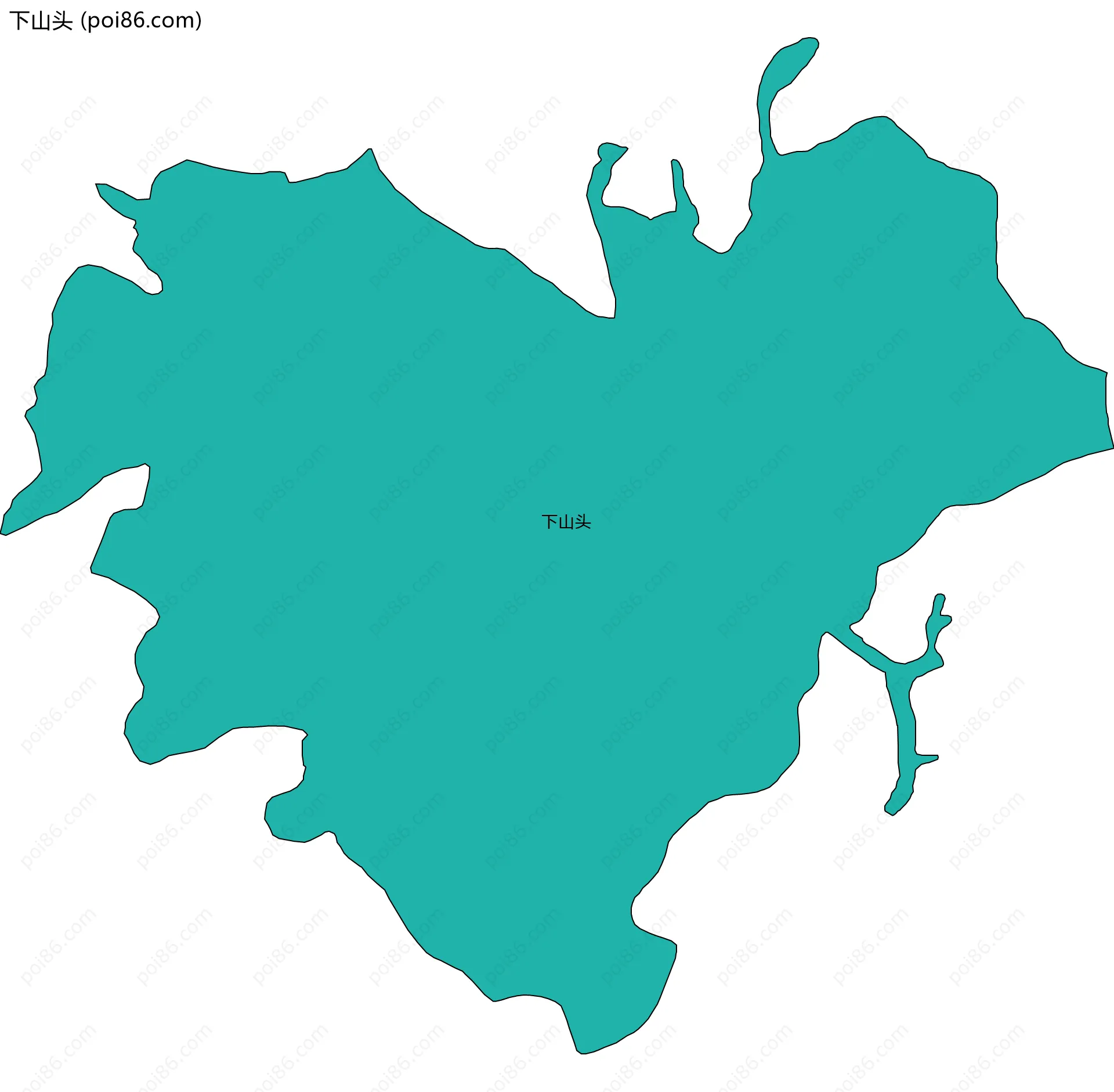 下山头边界地图