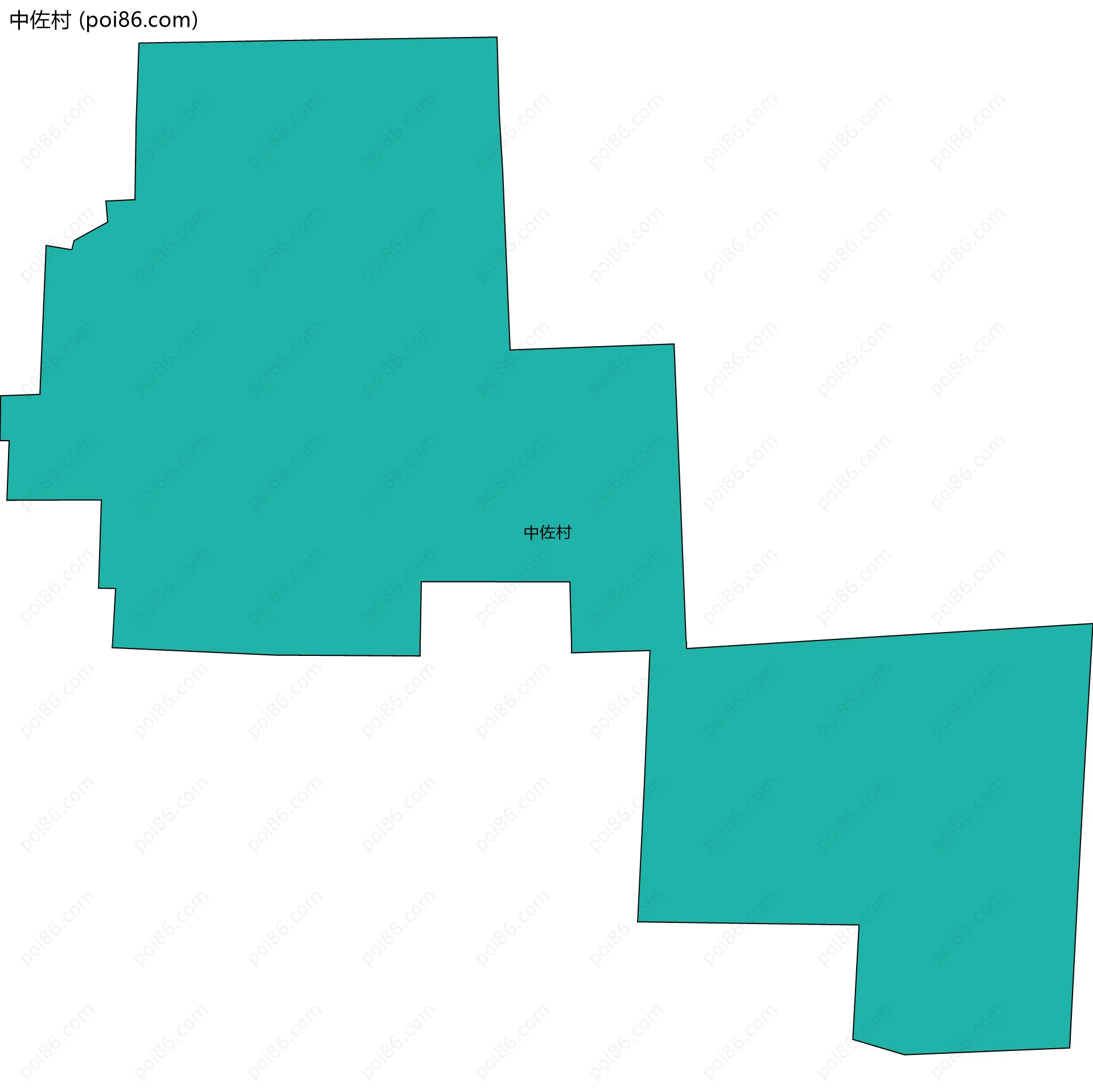 中佐村边界地图