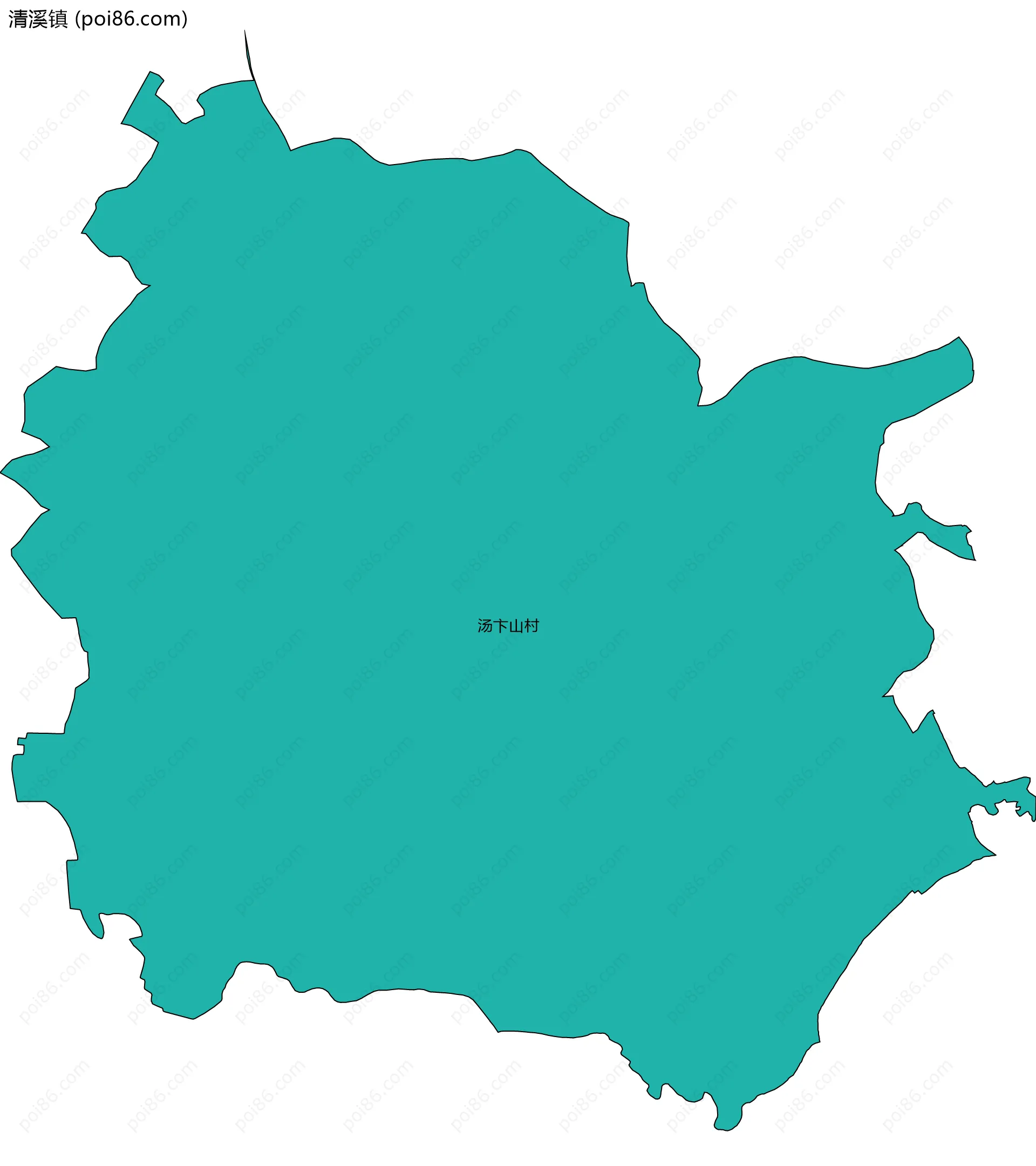 清溪镇边界地图(五级行政区划)