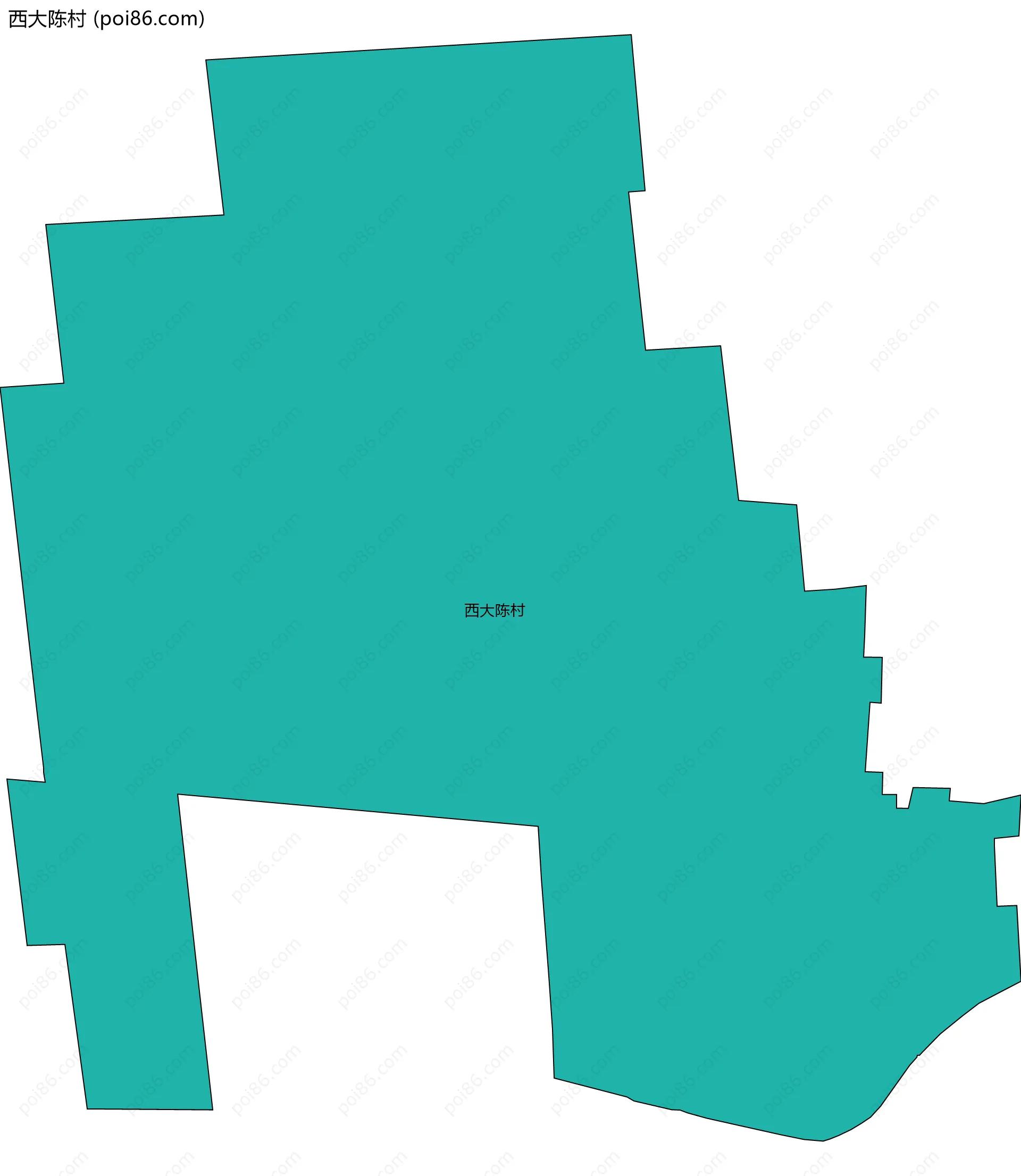 西大陈村边界地图
