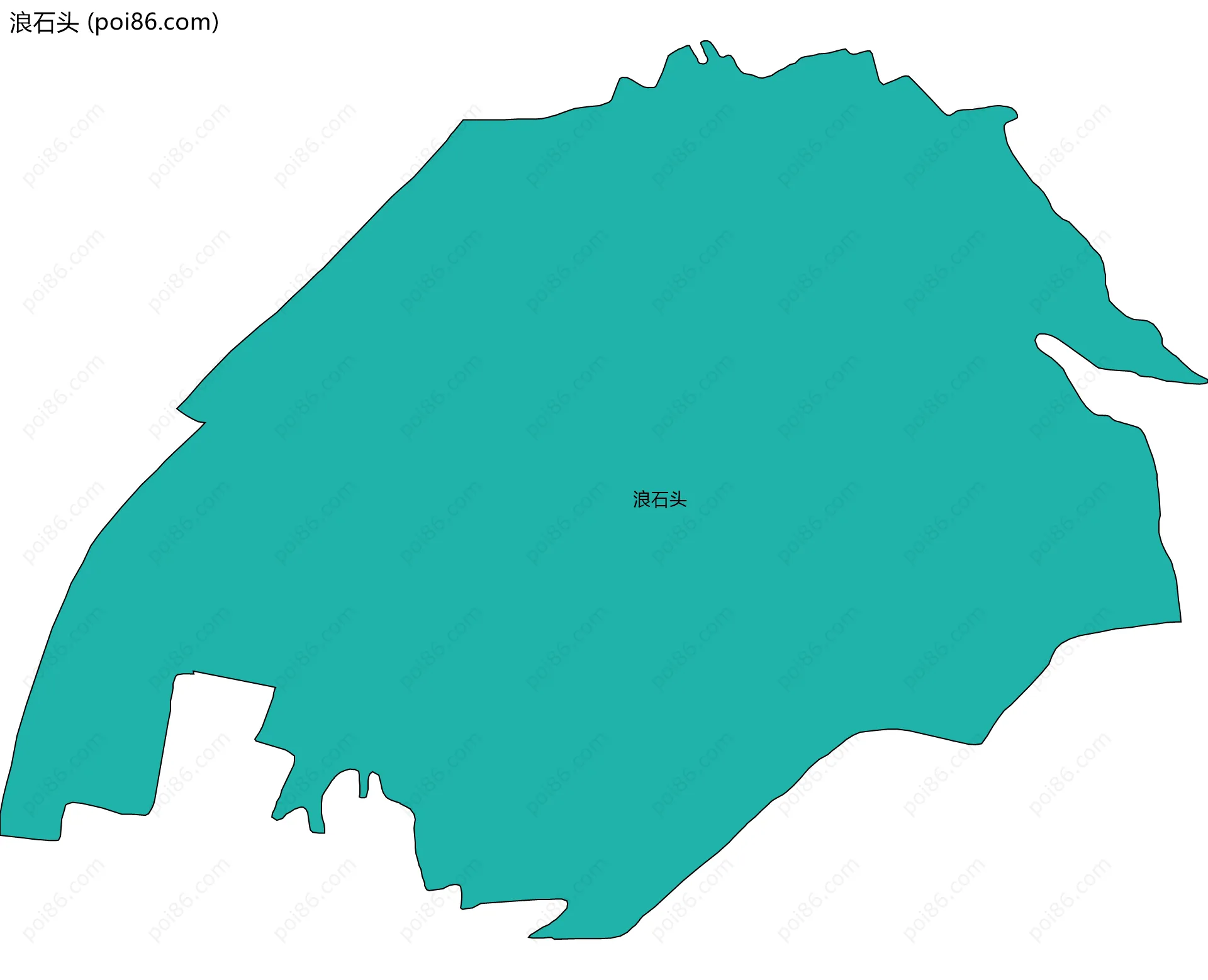 浪石头边界地图