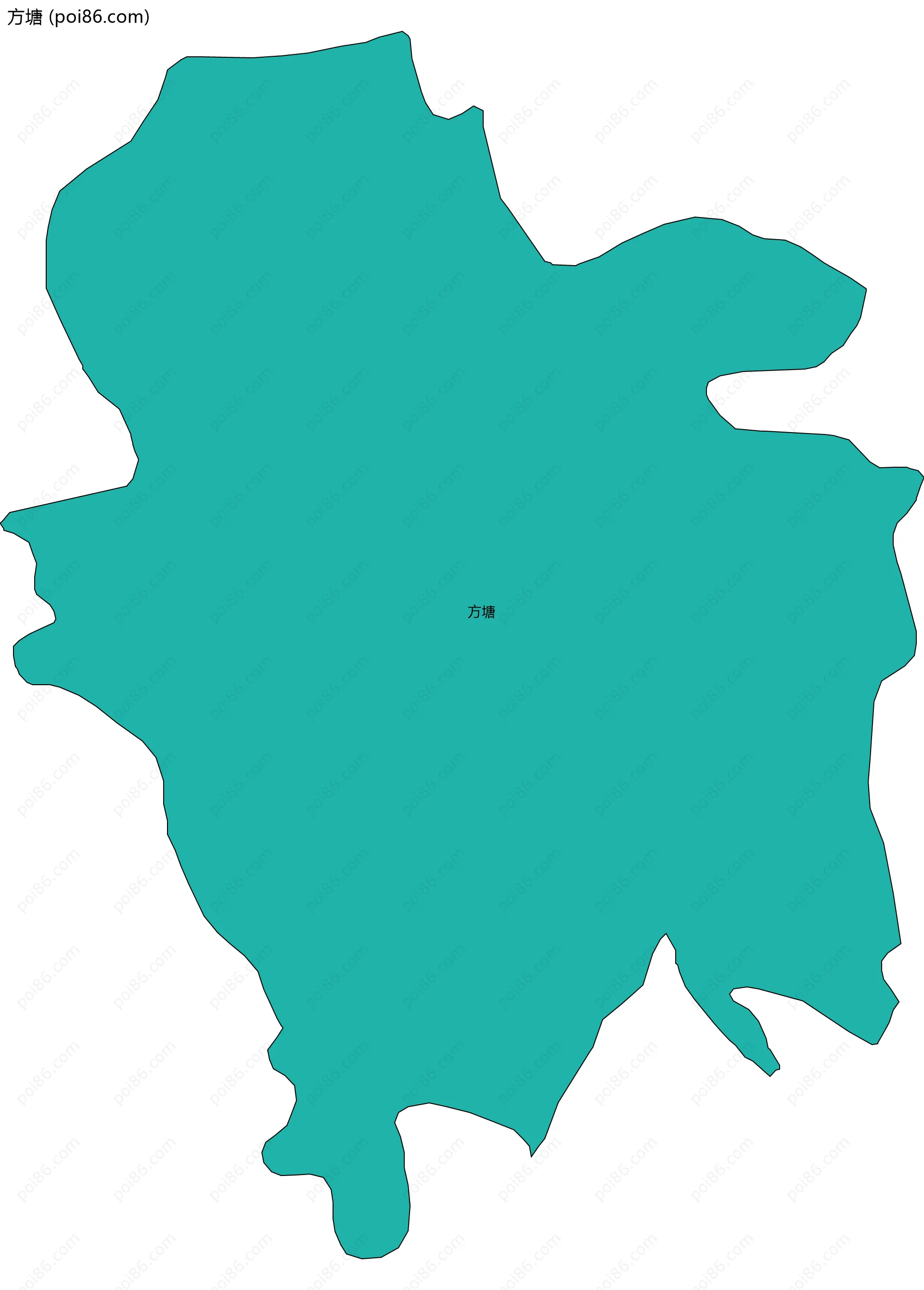 方塘边界地图