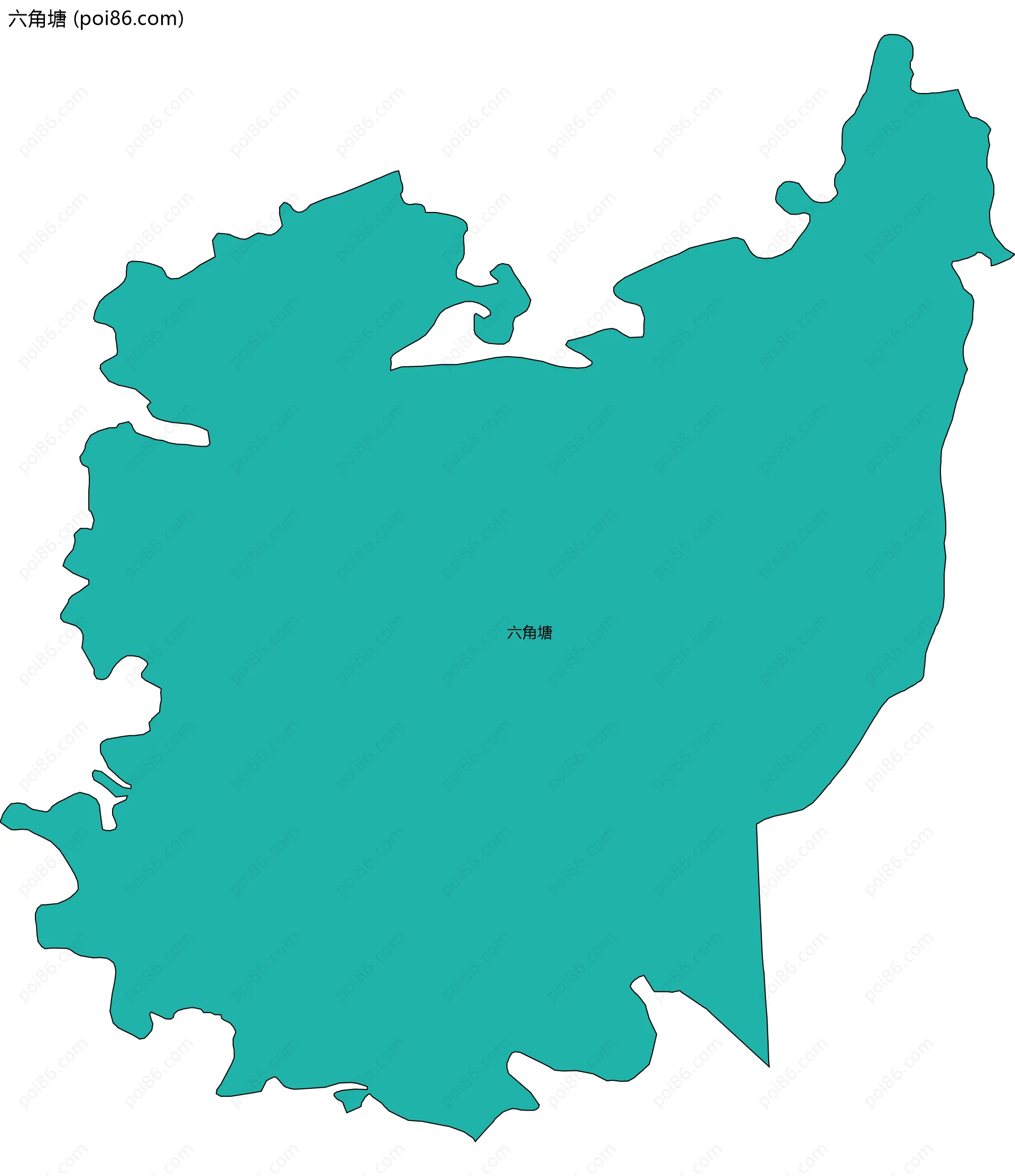 六角塘边界地图
